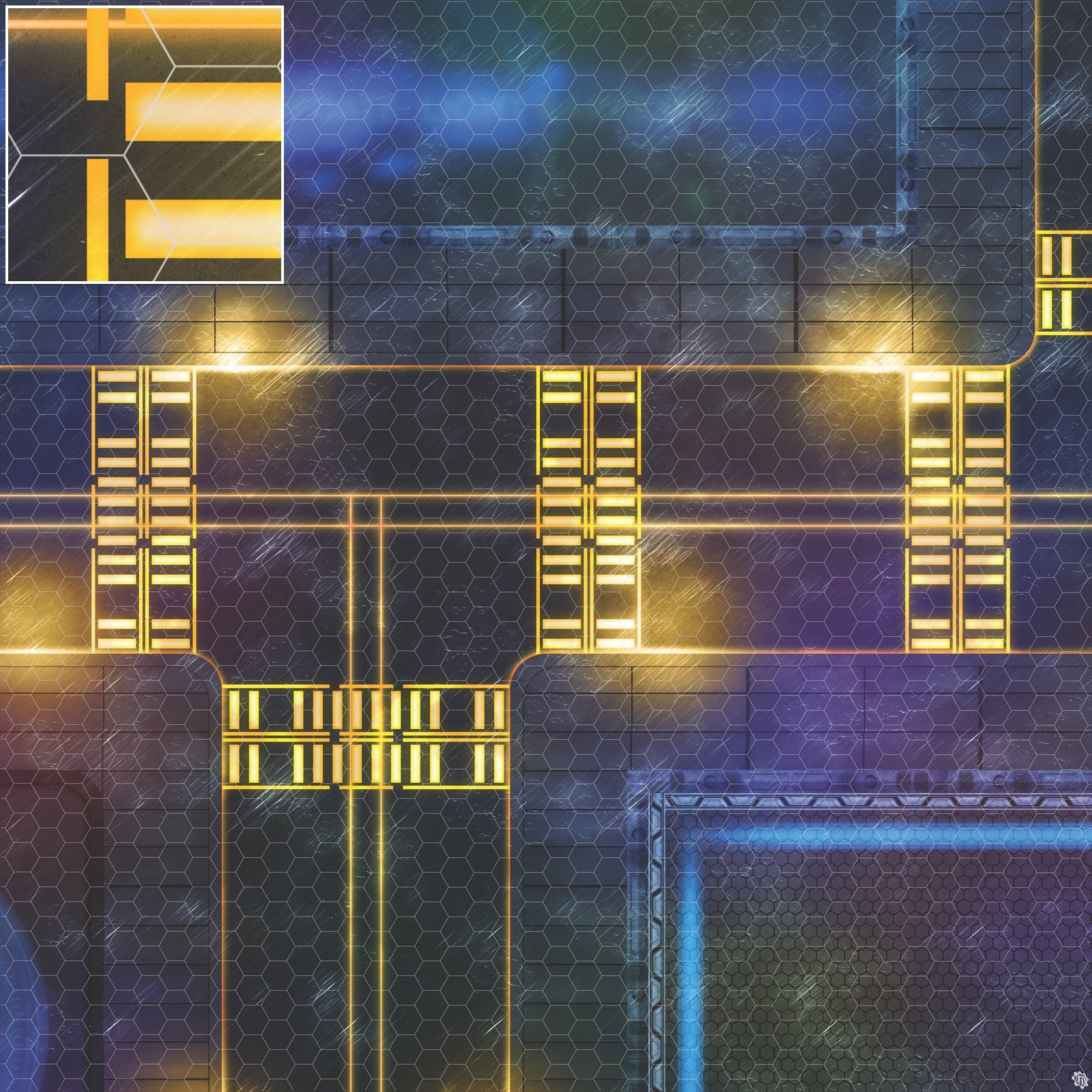 Mats by Mars: Techno Strip Tabletop Wargaming Play Mat