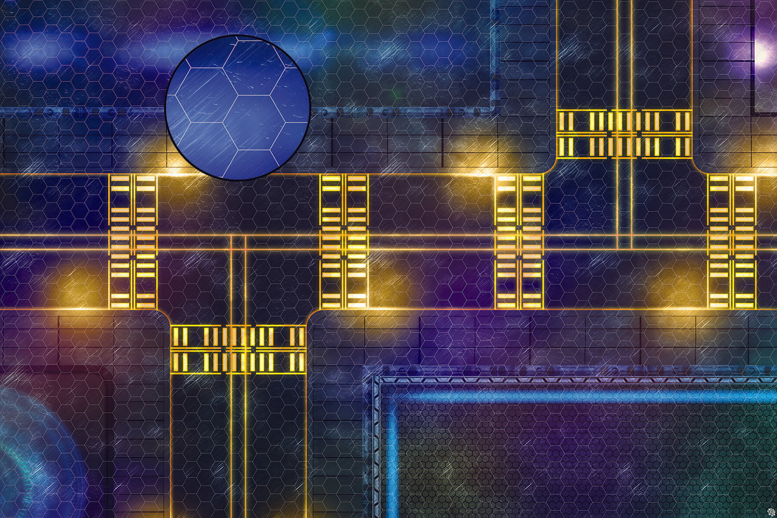 Mats by Mars: Techno Strip Tabletop Wargaming Play Mat