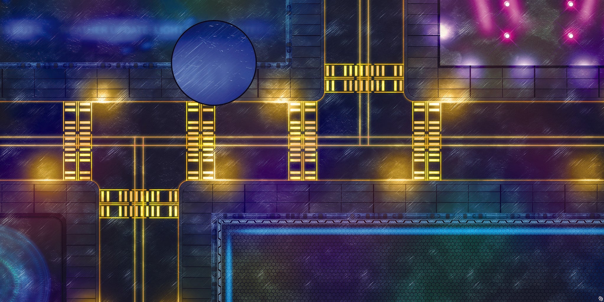 Mats by Mars: Techno Strip Tabletop Wargaming Play Mat