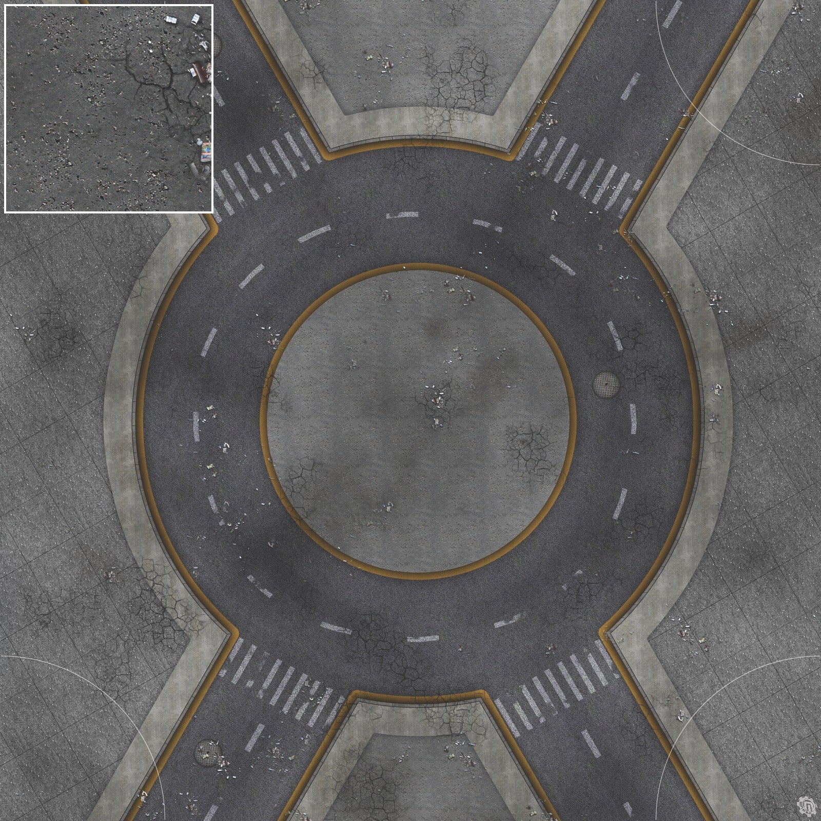Mats by Mars: Crime Alley (Circle) Tabletop Wargaming Play Mat