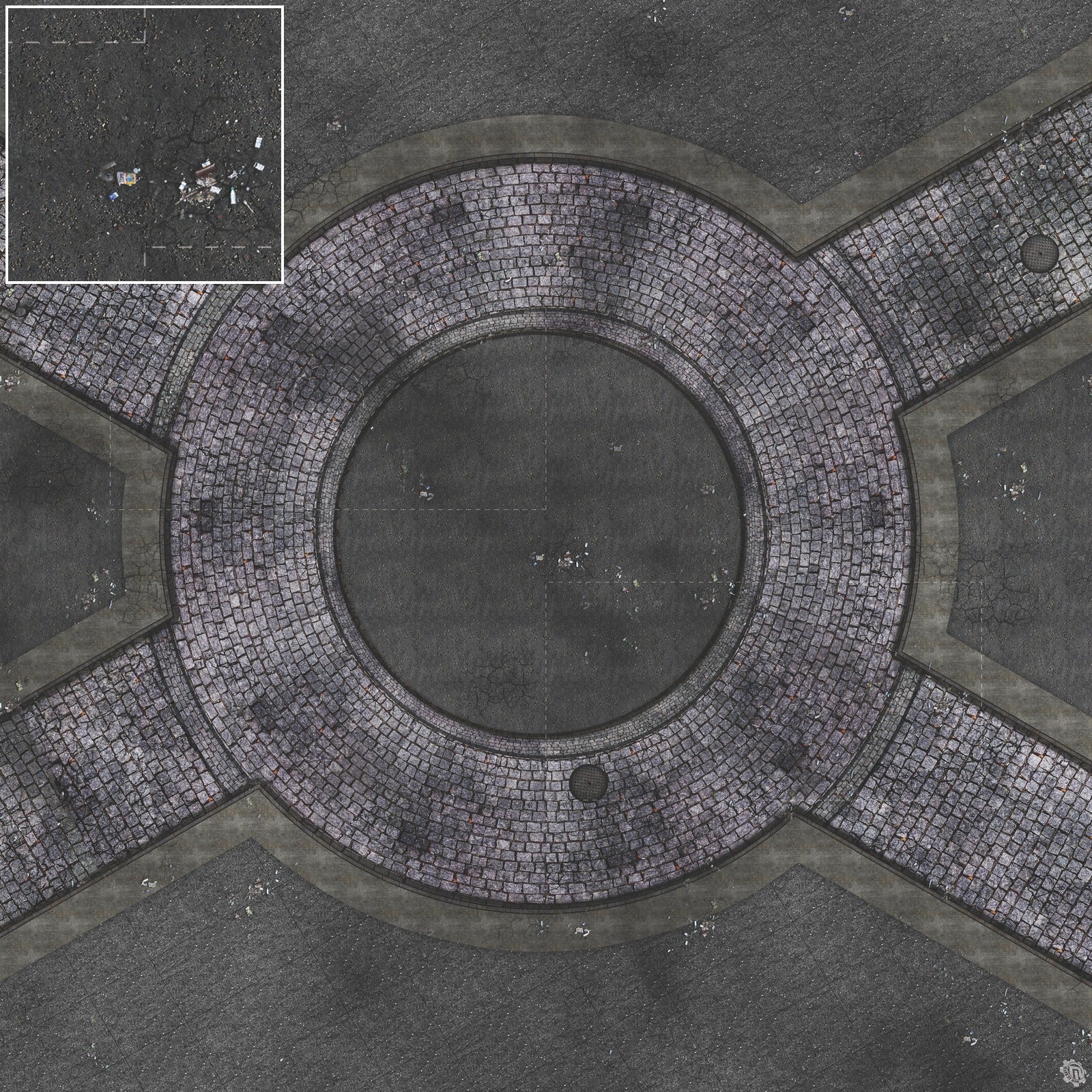 Mats by Mars: Victorian Alley (Circle) Tabletop Wargaming Play Mat