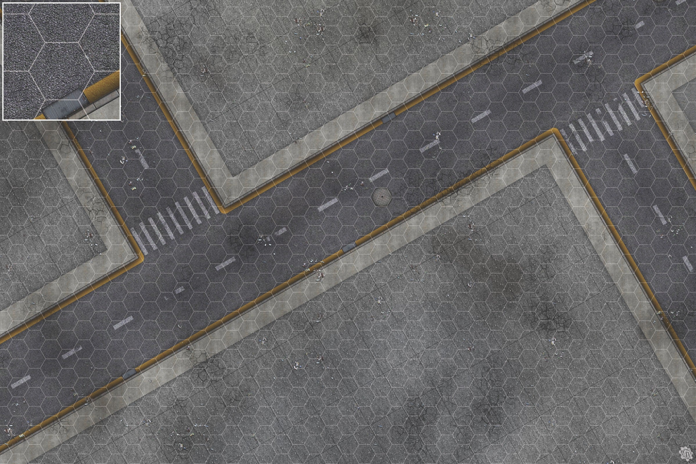 Mats by Mars: Crime Alley (Intersection) Tabletop Wargaming Play Mat