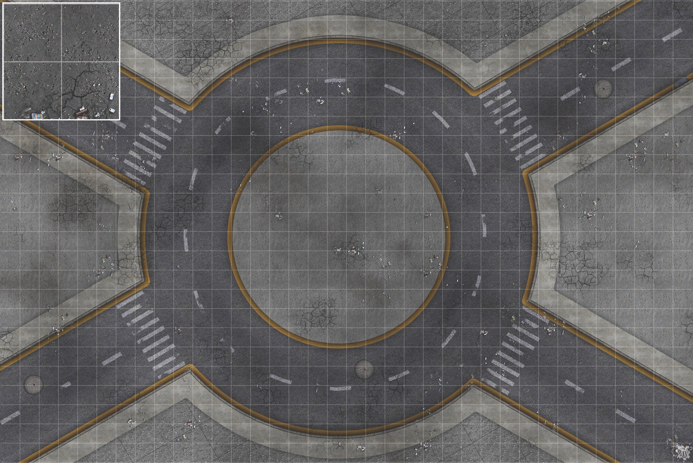 Mats by Mars: Crime Alley (Circle) Tabletop Wargaming Play Mat