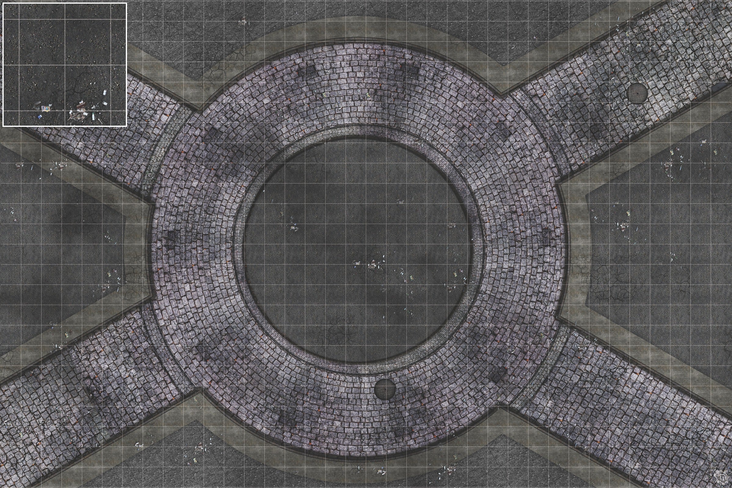 Mats by Mars: Victorian Alley (Circle) Tabletop Wargaming Play Mat