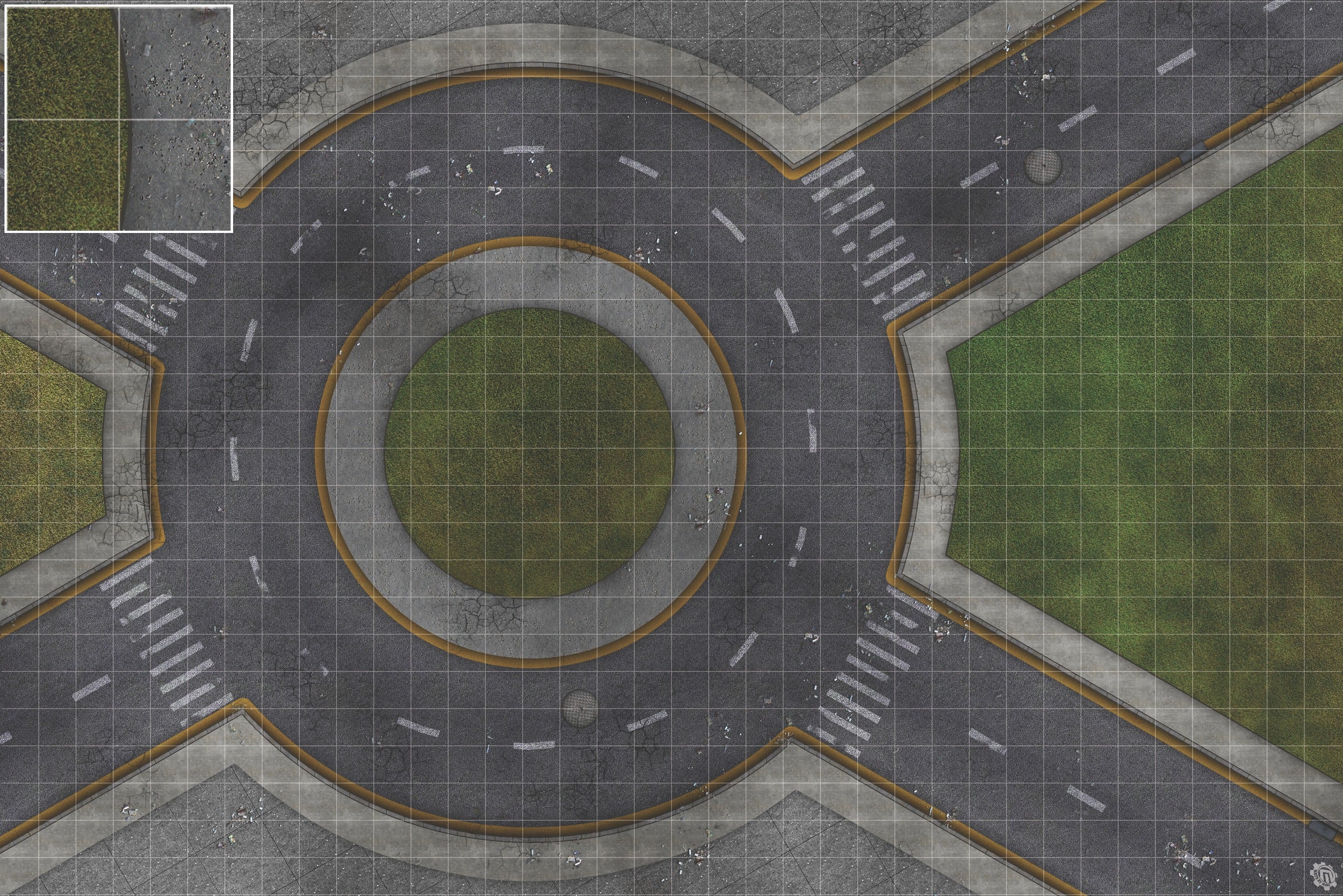 Mats by Mars: Park Avenue (Circle) Tabletop Wargaming Play Mat