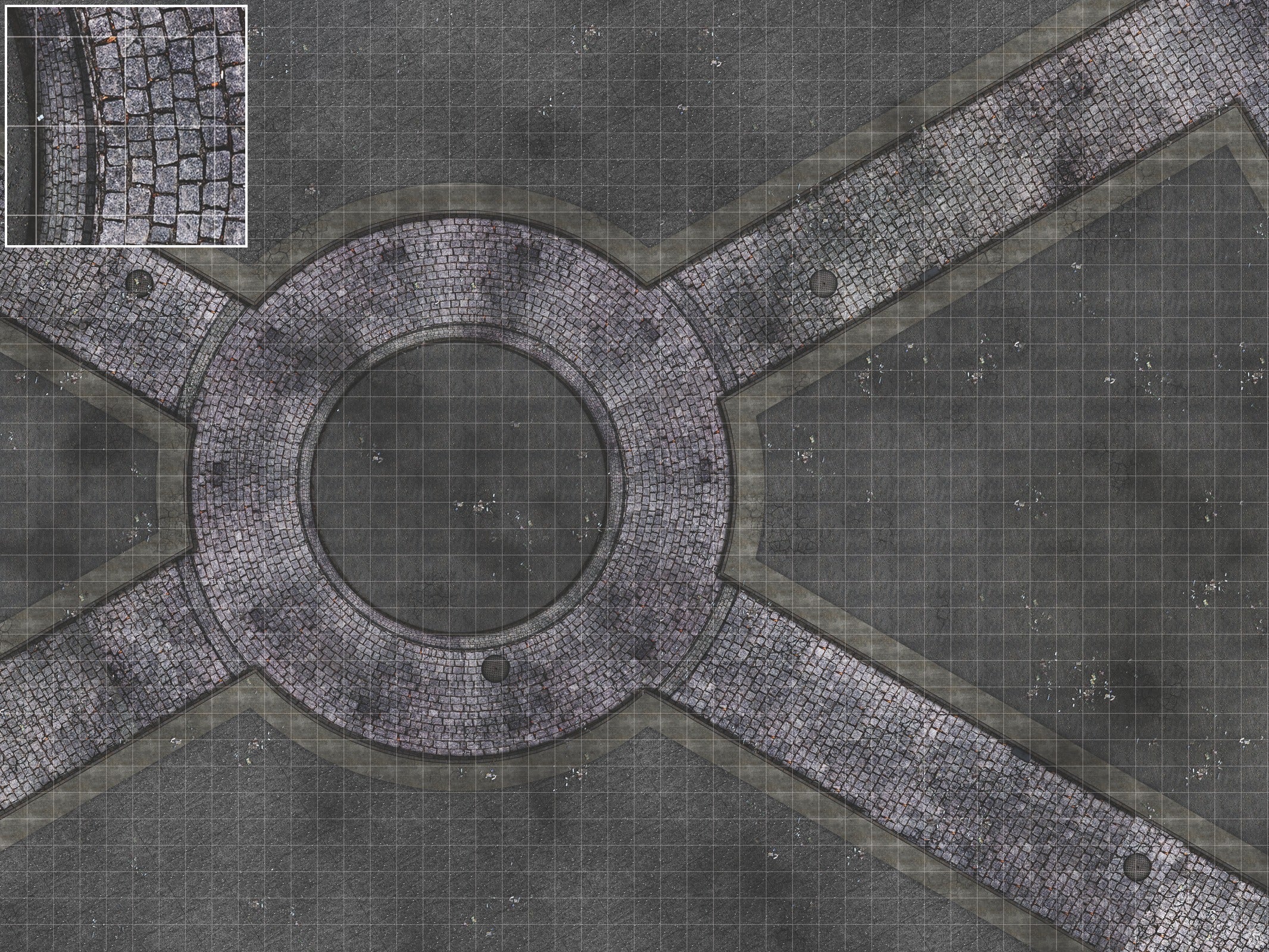 Mats by Mars: Victorian Alley (Circle) Tabletop Wargaming Play Mat