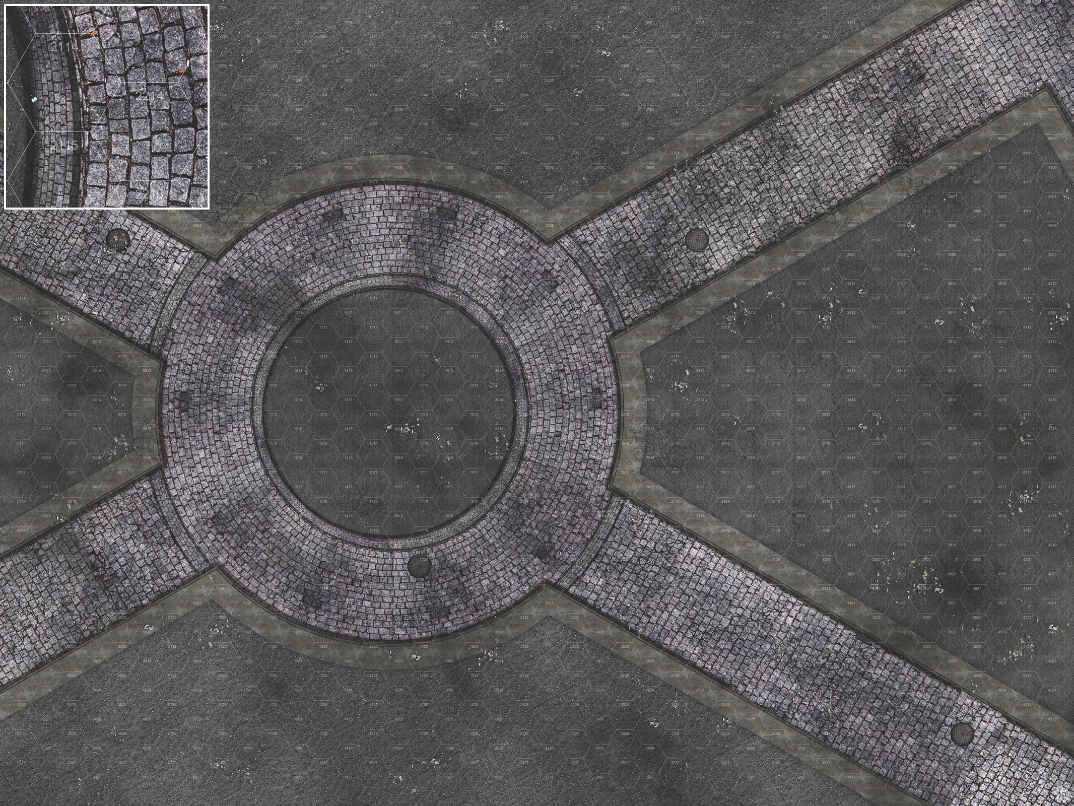 Mats by Mars: Victorian Alley (Circle) Tabletop Wargaming Play Mat