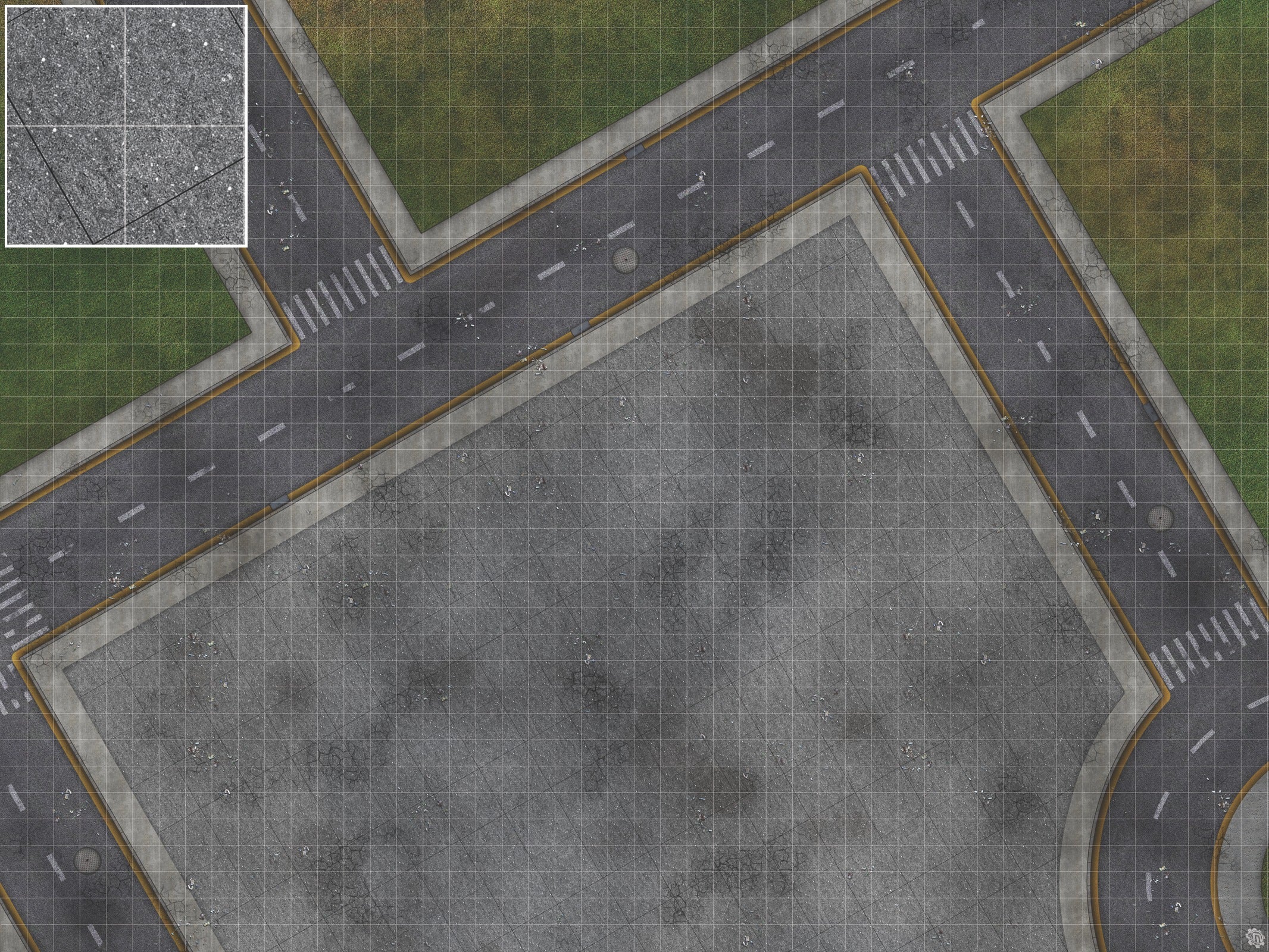Mats by Mars: Park Avenue (Intersection) Tabletop Wargaming Play Mat