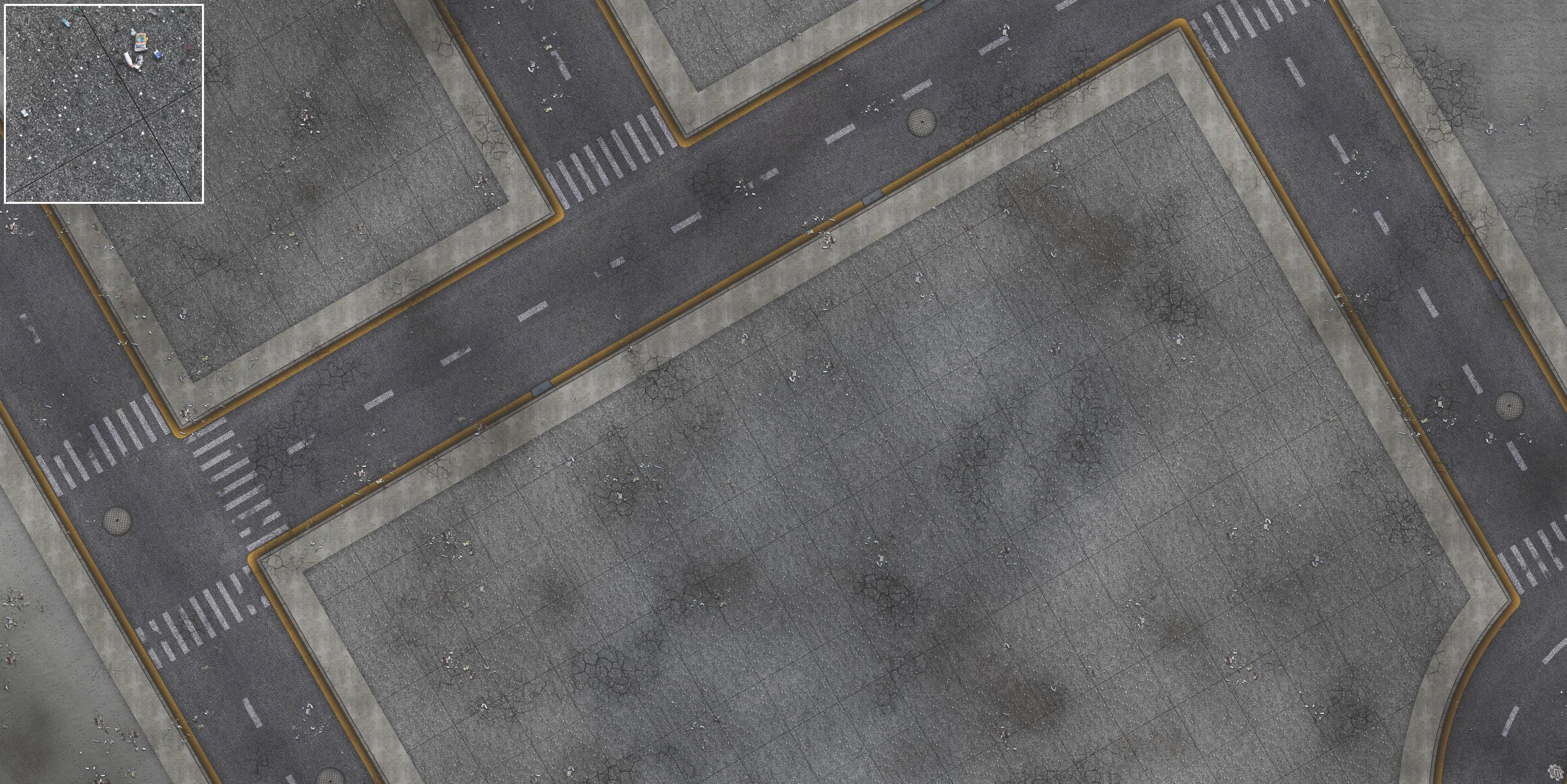 Mats by Mars: Crime Alley (Intersection) Tabletop Wargaming Play Mat