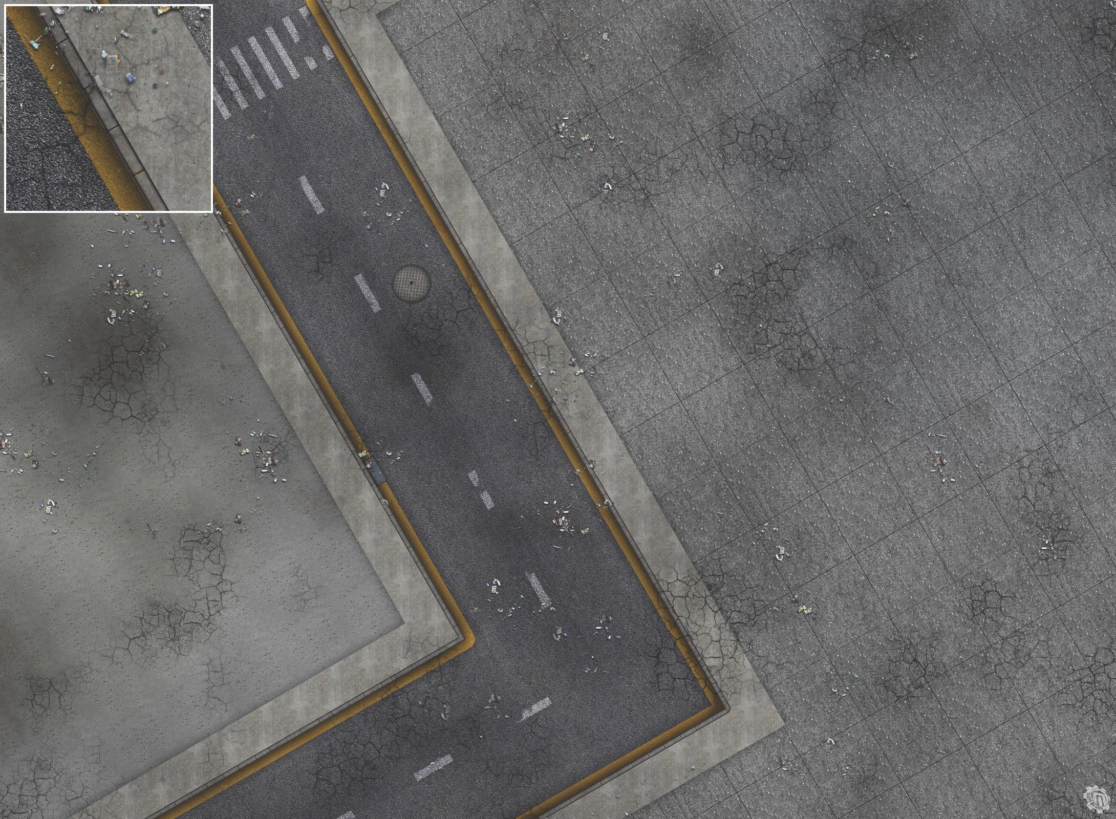 Mats by Mars: Crime Alley (Bend Rd) Tabletop Wargaming Play Mat