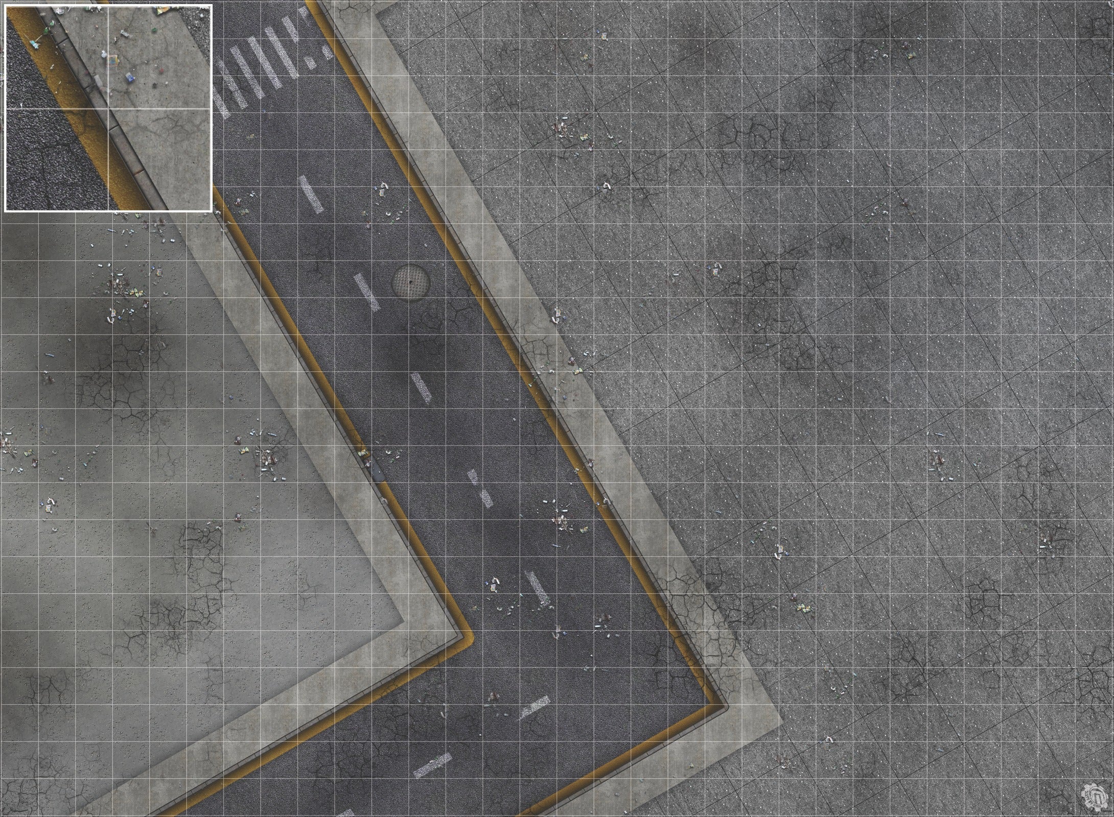 Mats by Mars: Crime Alley (Bend Rd) Tabletop Wargaming Play Mat