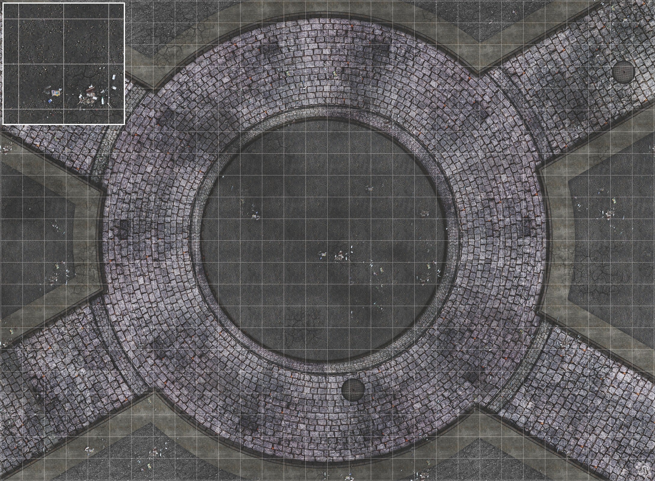 Mats by Mars: Victorian Alley (Circle) Tabletop Wargaming Play Mat