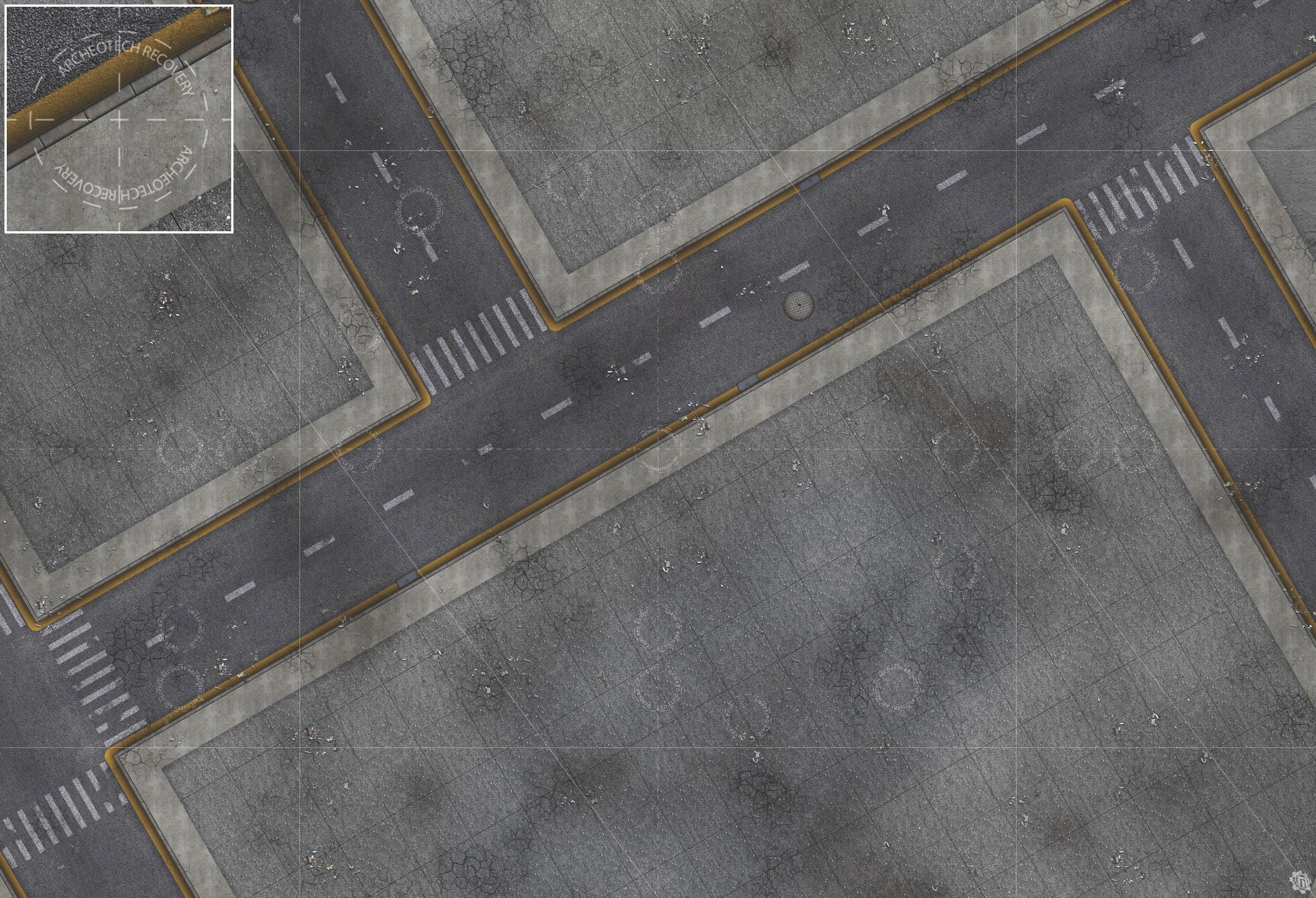Mats by Mars: Crime Alley (Intersection) Tabletop Wargaming Play Mat