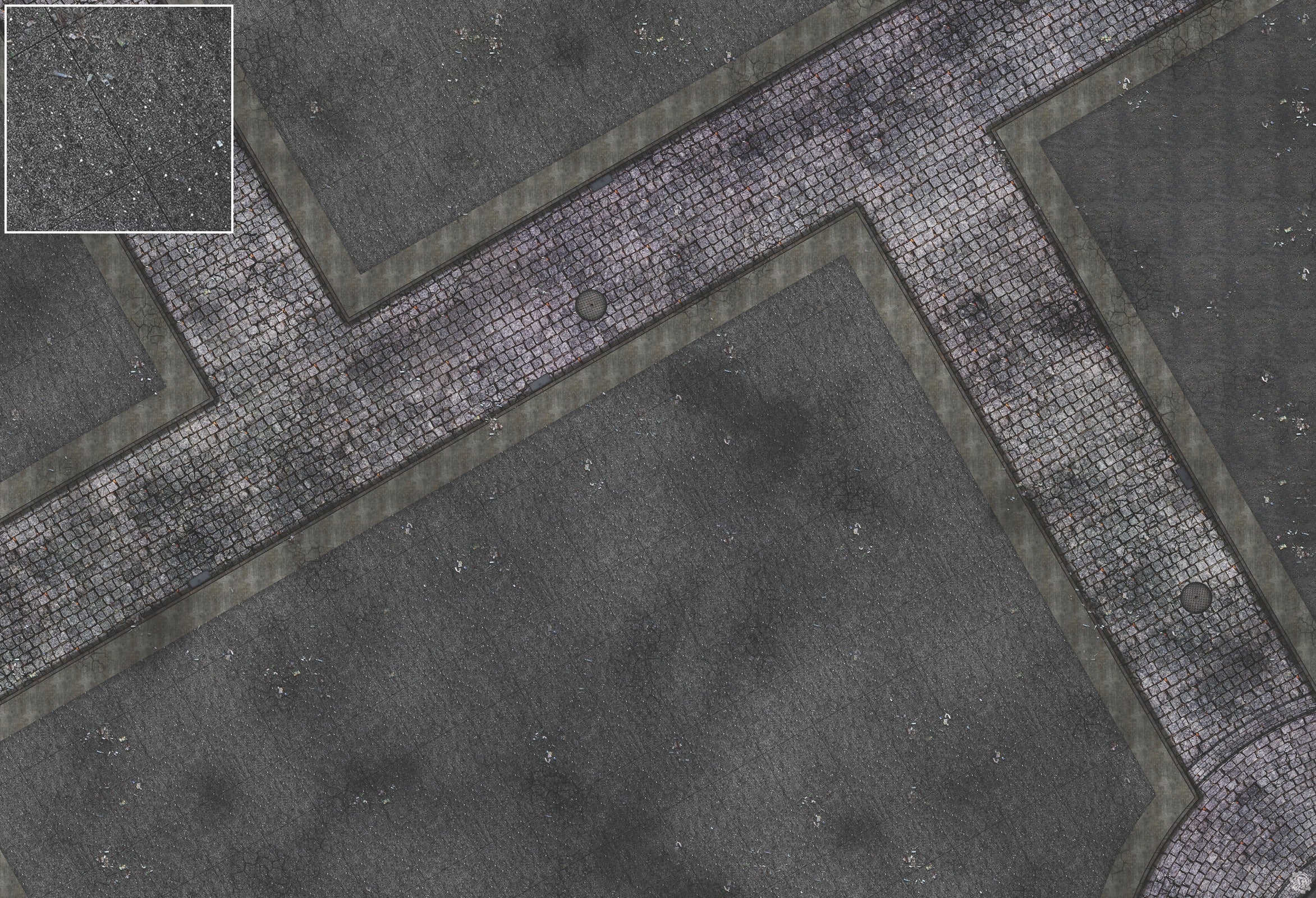 Mats by Mars: Victorian Alley (Intersection) Tabletop Wargaming Play Mat
