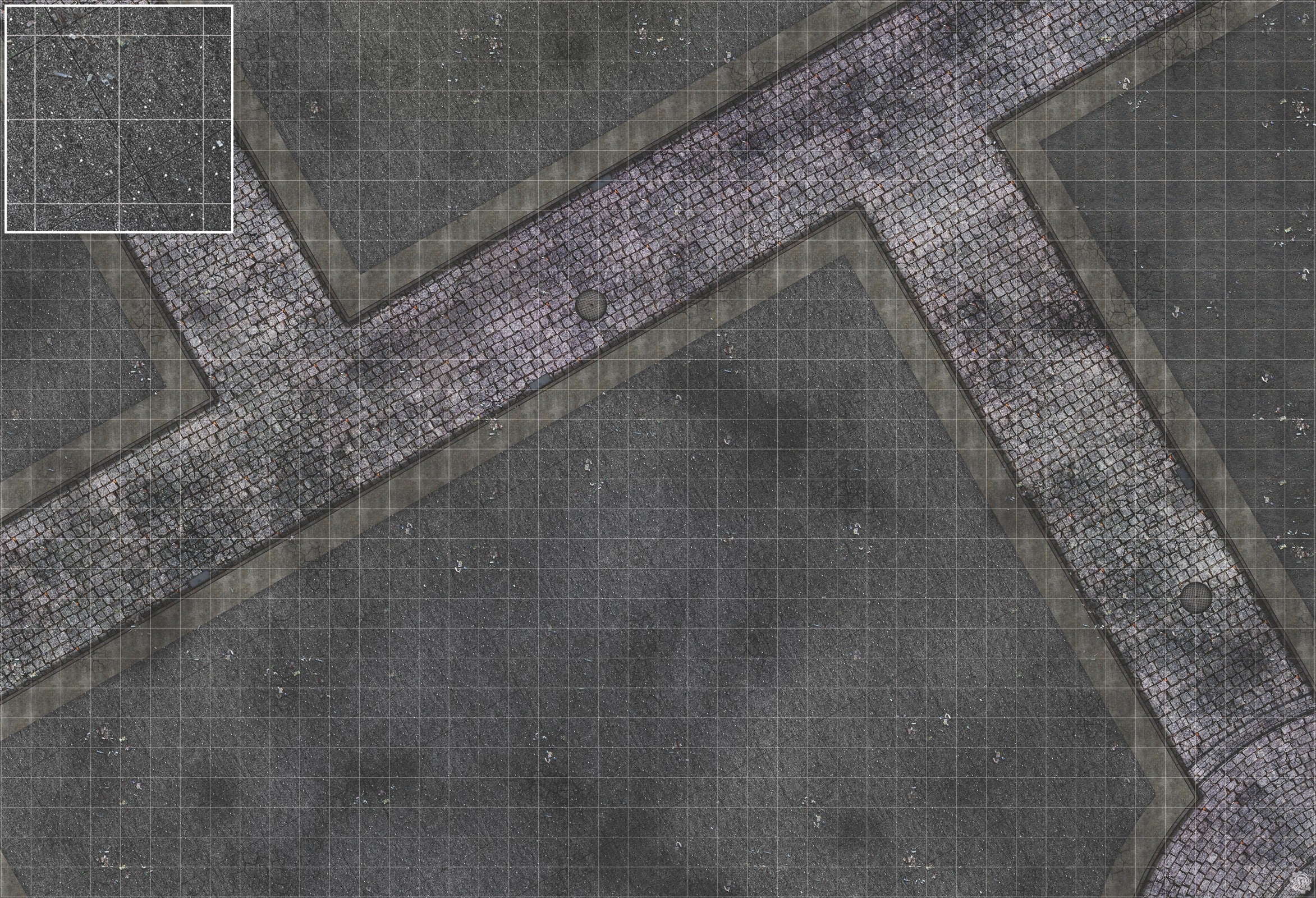 Mats by Mars: Victorian Alley (Intersection) Tabletop Wargaming Play Mat