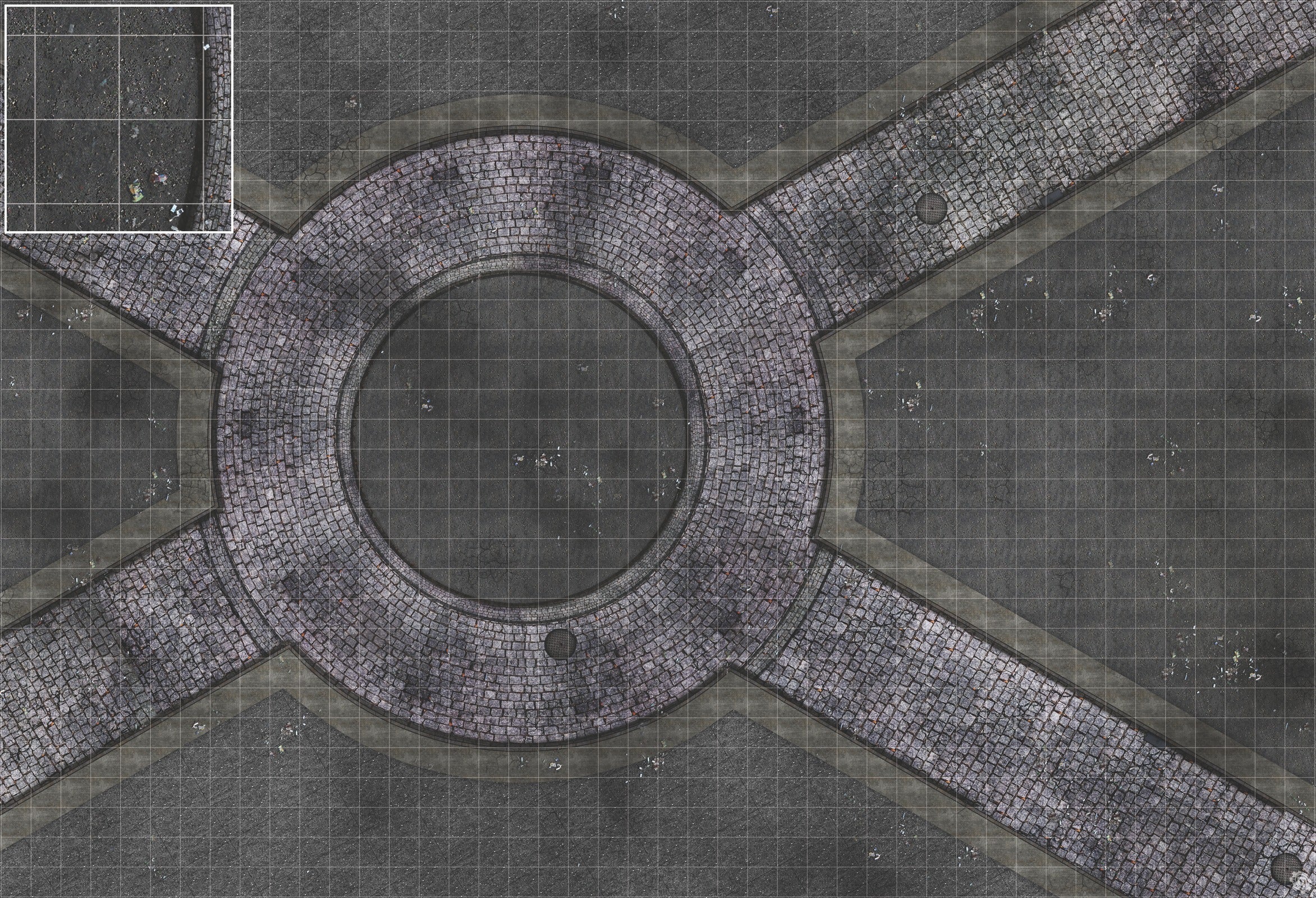 Mats by Mars: Victorian Alley (Circle) Tabletop Wargaming Play Mat