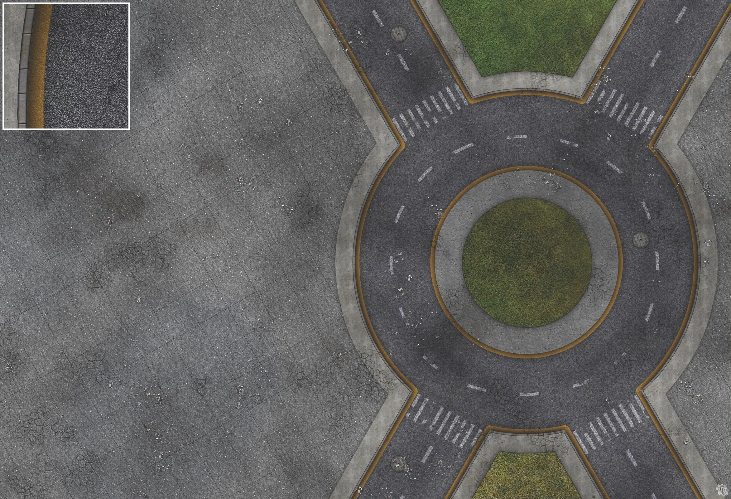 Mats by Mars: Park Avenue (Circle) Tabletop Wargaming Play Mat