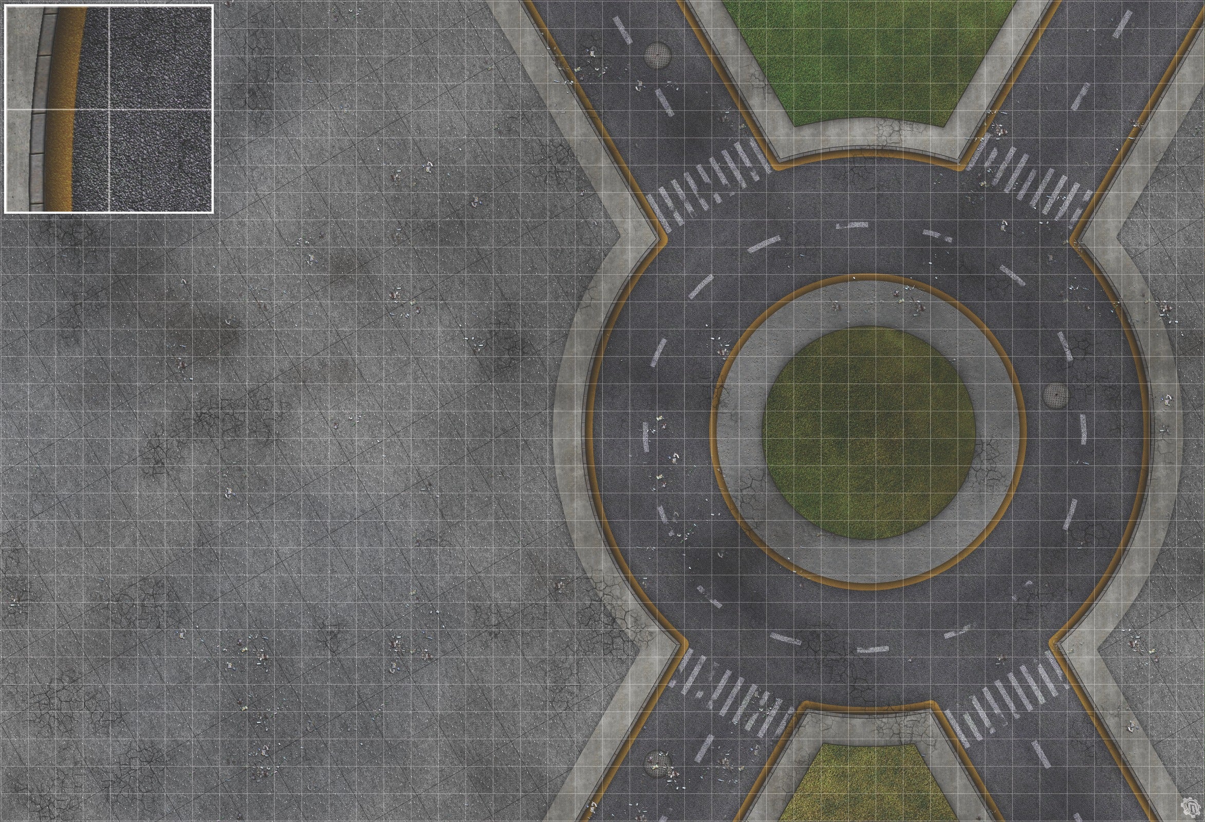 Mats by Mars: Park Avenue (Circle) Tabletop Wargaming Play Mat