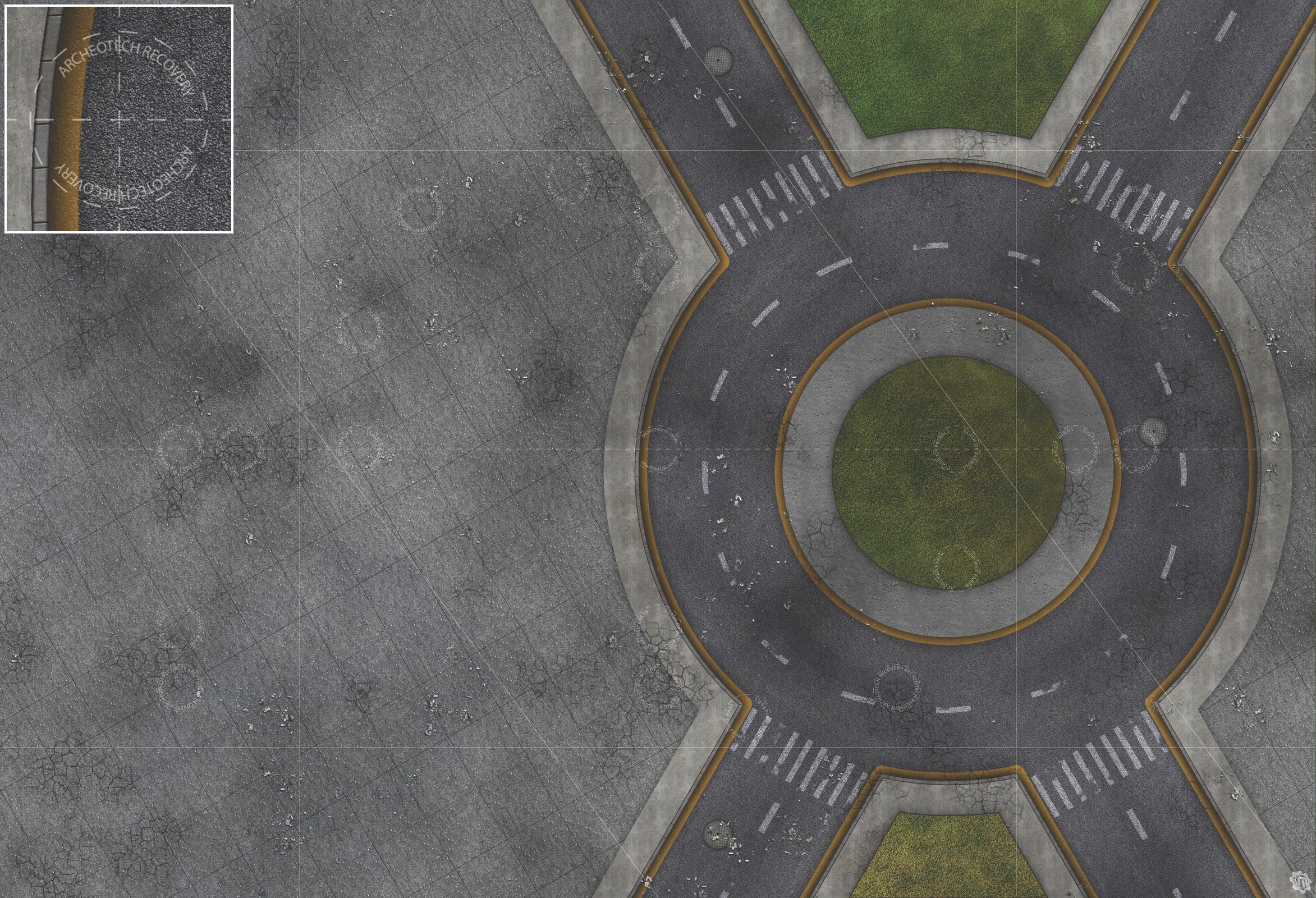 Mats by Mars: Park Avenue (Circle) Tabletop Wargaming Play Mat