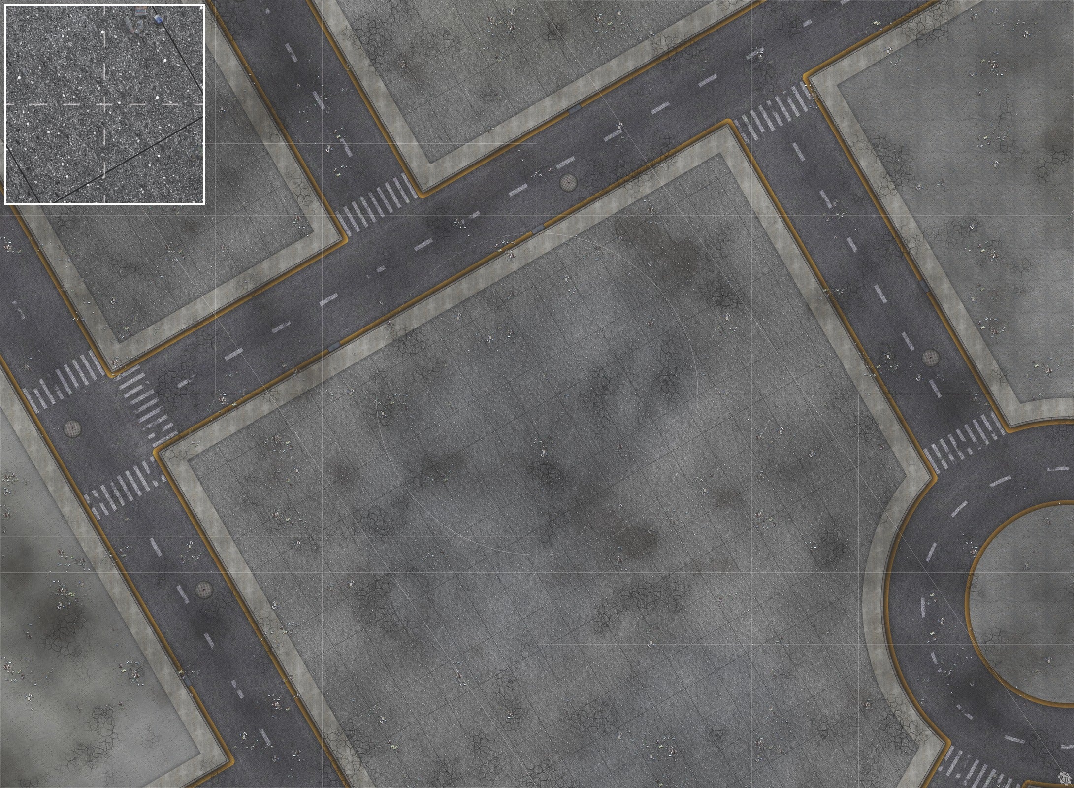 Mats by Mars: Crime Alley (Intersection) Tabletop Wargaming Play Mat