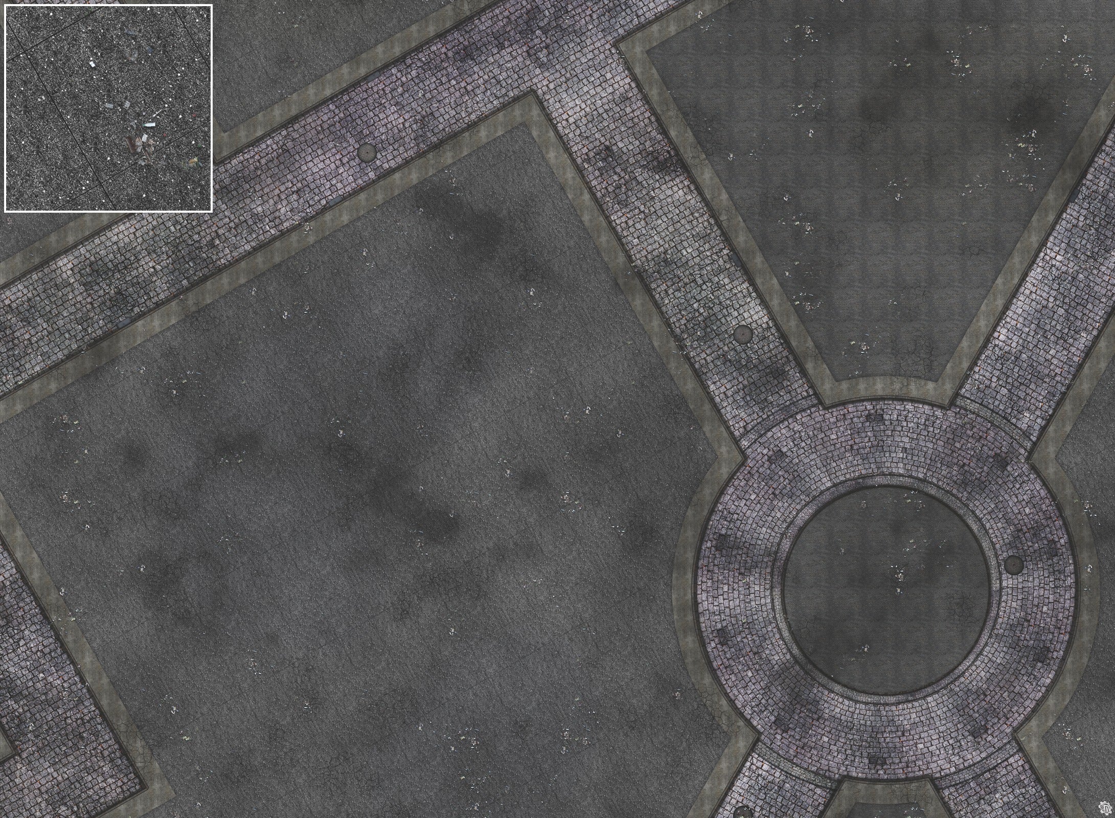 Mats by Mars: Victorian Alley (Intersection) Tabletop Wargaming Play Mat