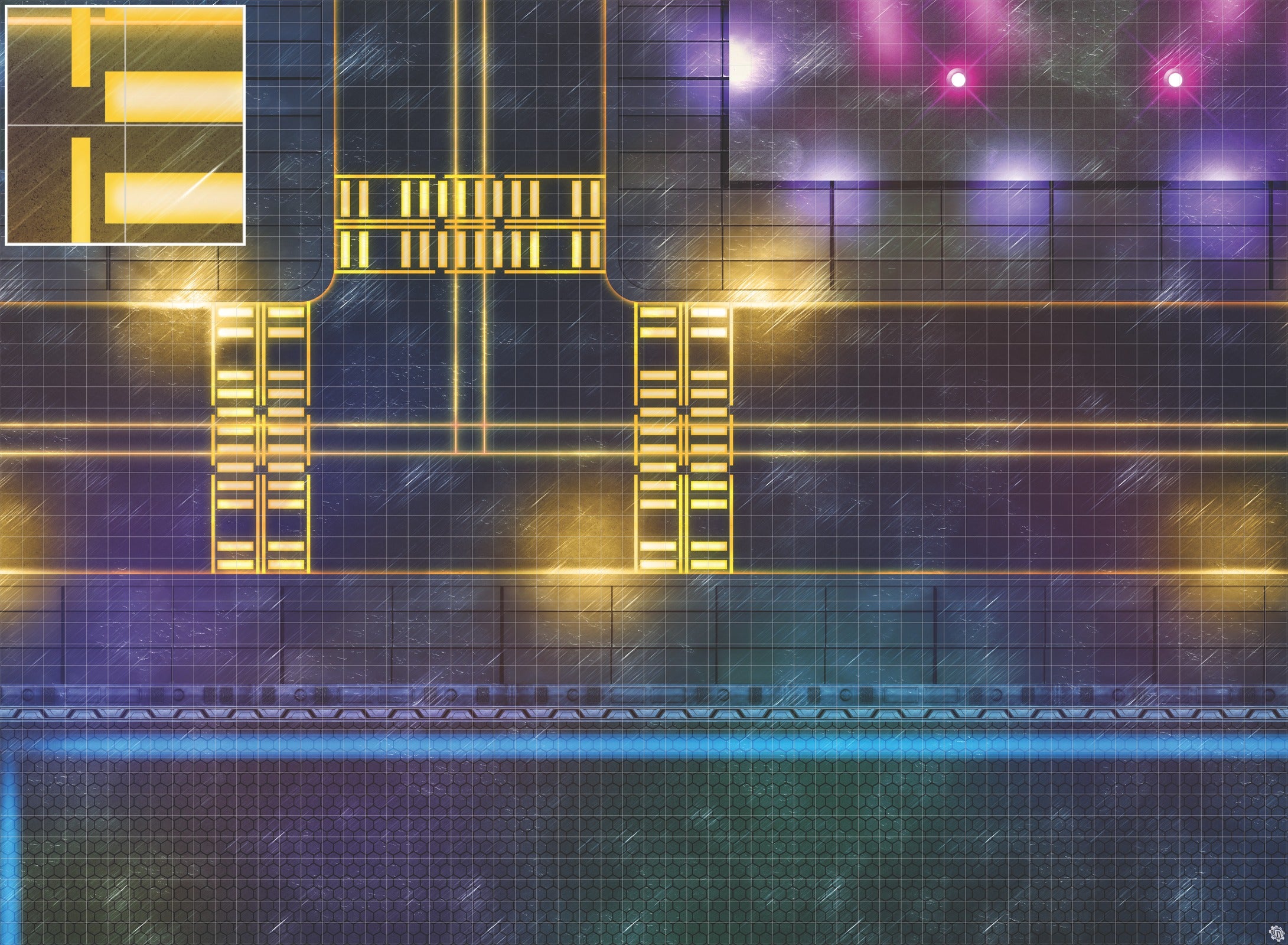 Mats by Mars: Techno Strip Tabletop Wargaming Play Mat