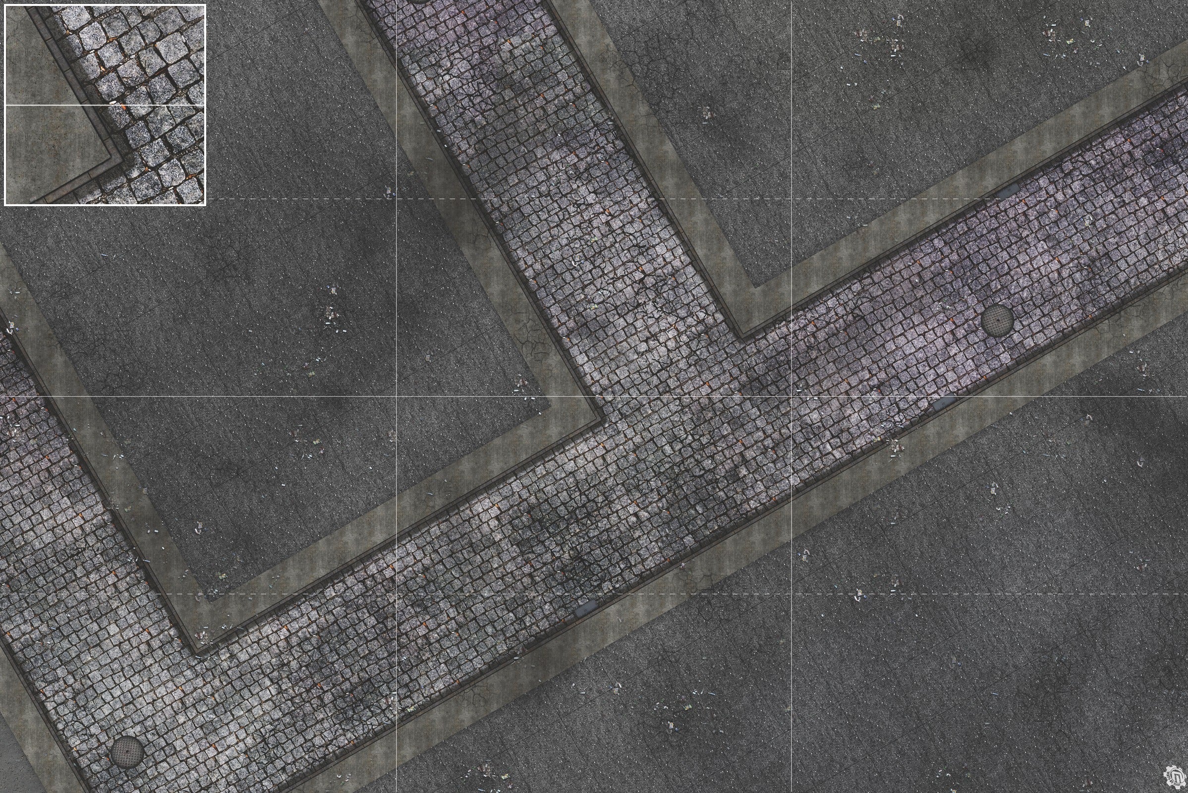 Mats by Mars: Victorian Alley (Bend Rd) Tabletop Wargaming Play Mat