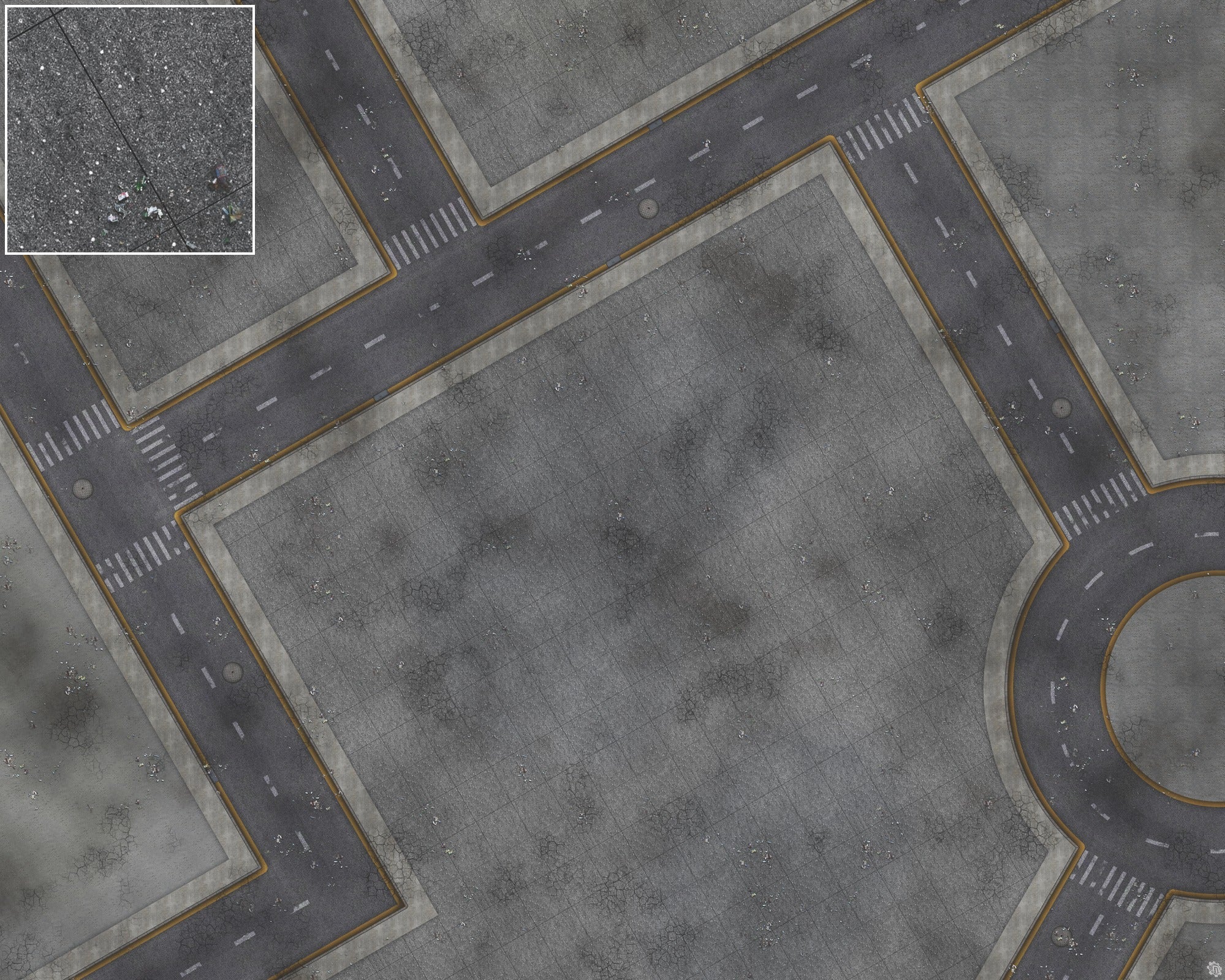 Mats by Mars: Crime Alley (Intersection) Tabletop Wargaming Play Mat