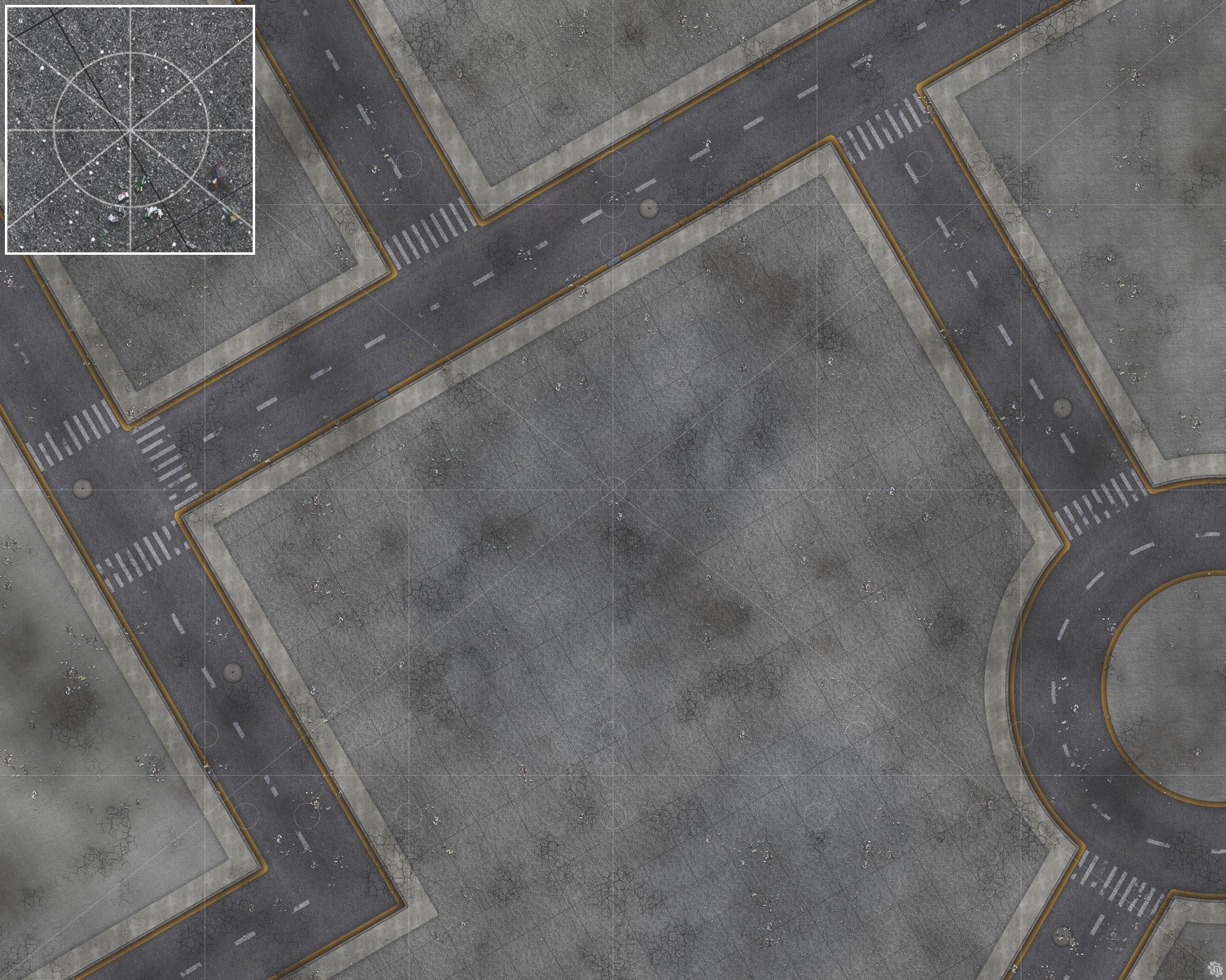 Mats by Mars: Crime Alley (Intersection) Tabletop Wargaming Play Mat