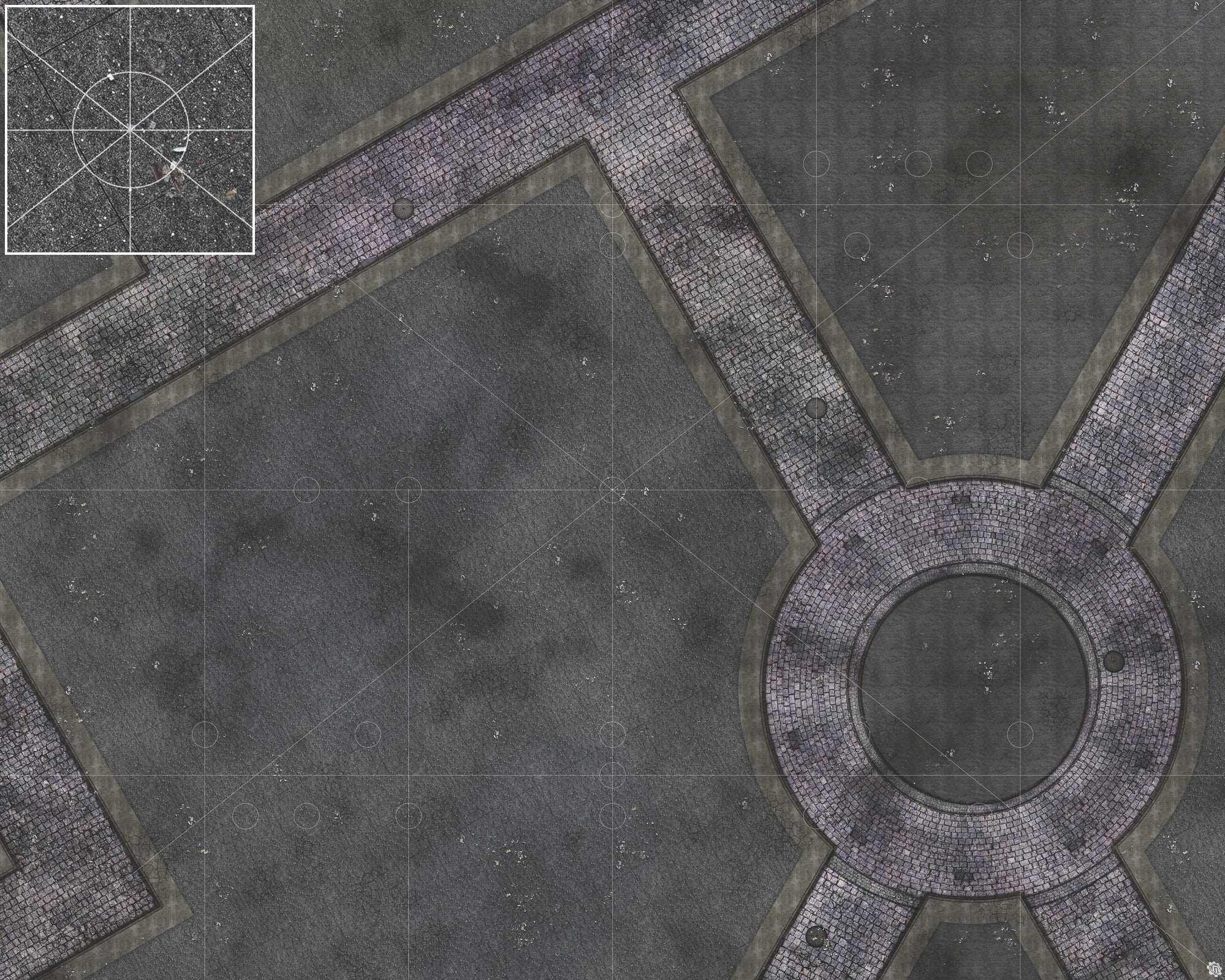 Mats by Mars: Victorian Alley (Intersection) Tabletop Wargaming Play Mat