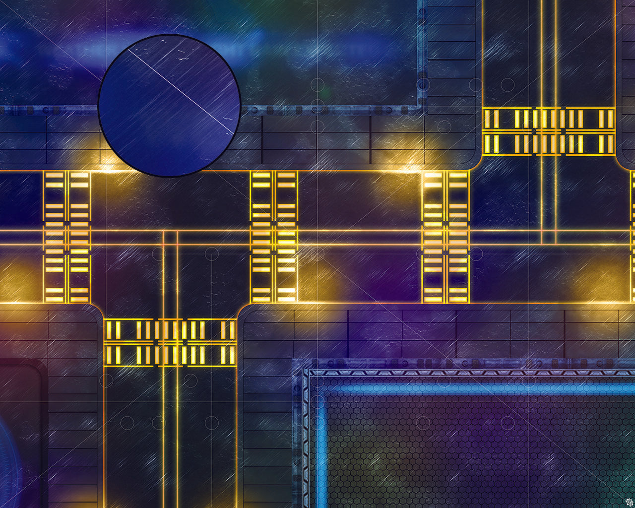 Mats by Mars: Techno Strip Tabletop Wargaming Play Mat