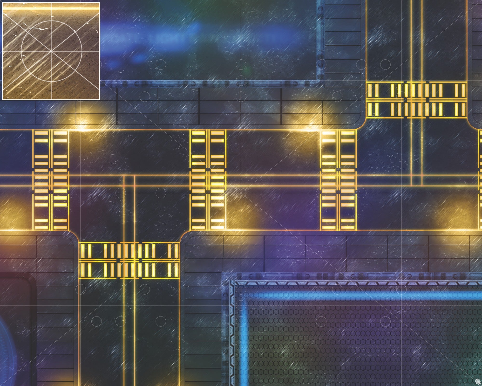 Mats by Mars: Techno Strip Tabletop Wargaming Play Mat