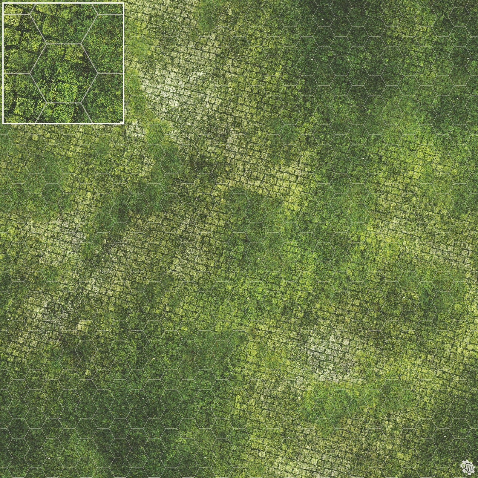 Mats by Mars: Overgrown Cobbles Tabletop Wargaming Play Mat