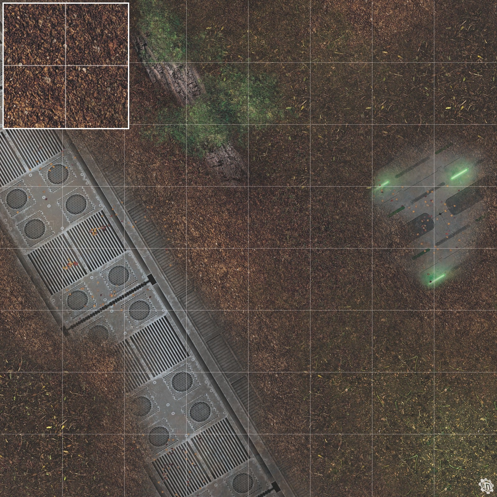 Mats by Mars: Hidden Outpost (Green) Tabletop Wargaming Play Mat