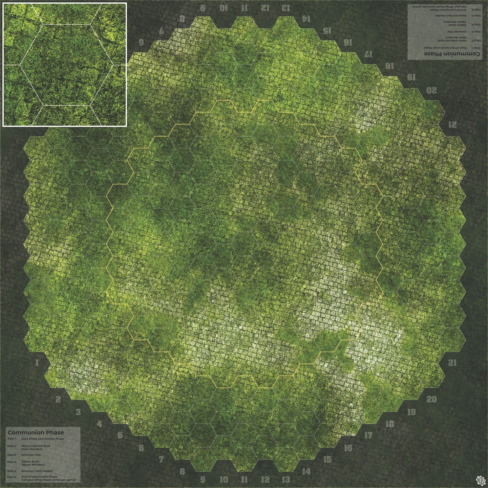 Mats by Mars: Overgrown Cobbles Tabletop Wargaming Play Mat