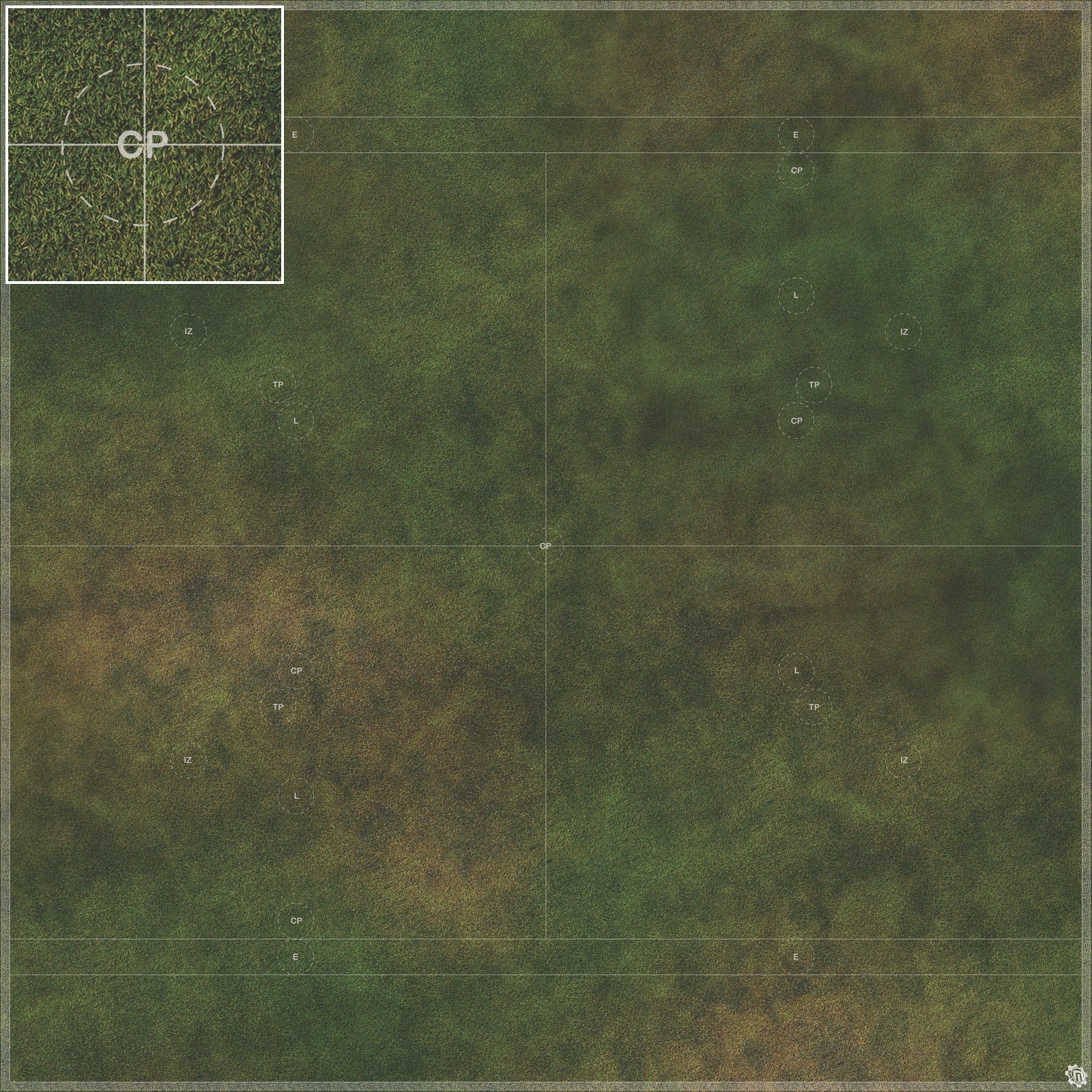 Mats by Mars: Green Meadow Tabletop Wargaming Play Mat