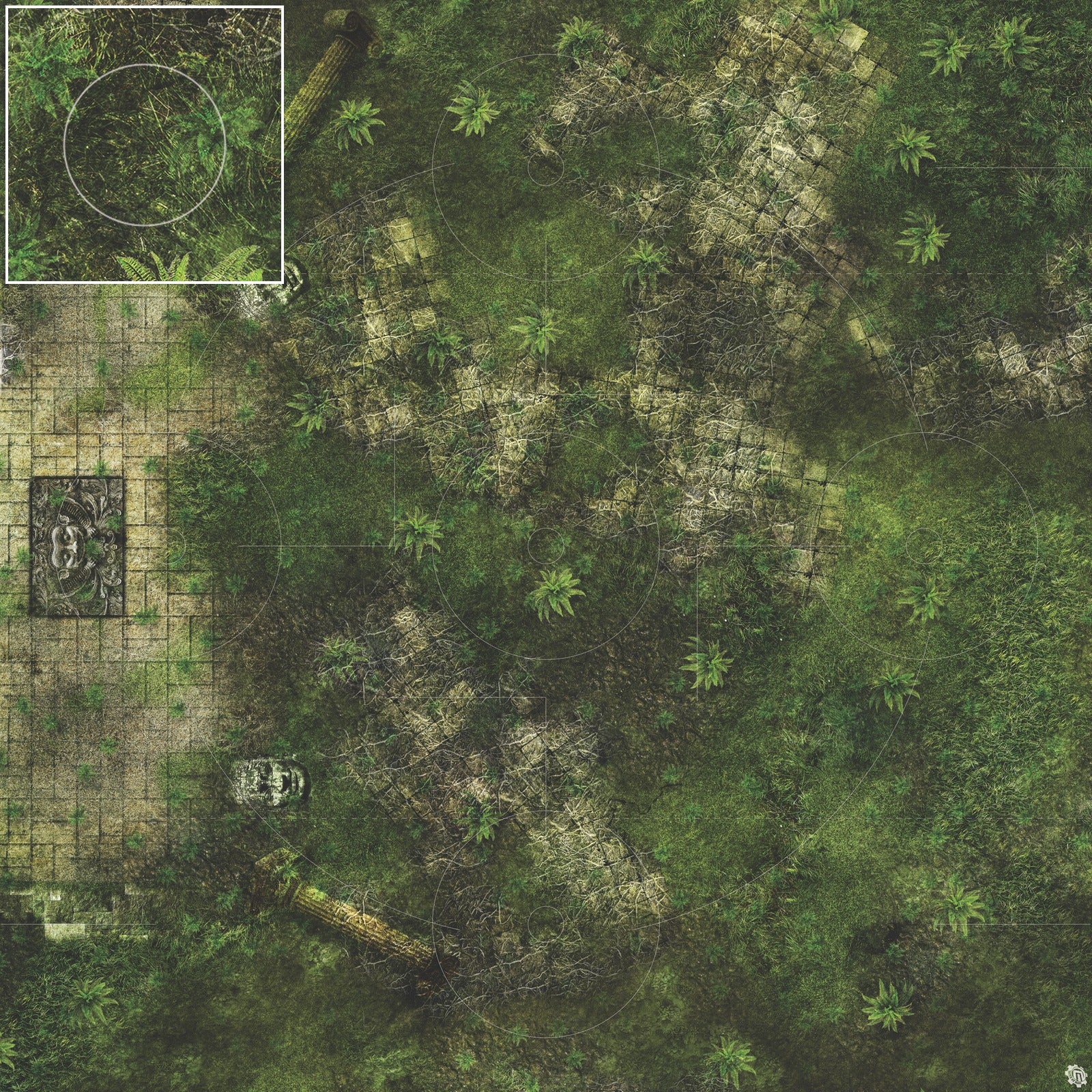 Mats by Mars: Forgotten Temple (Altar) Tabletop Wargaming Play Mat