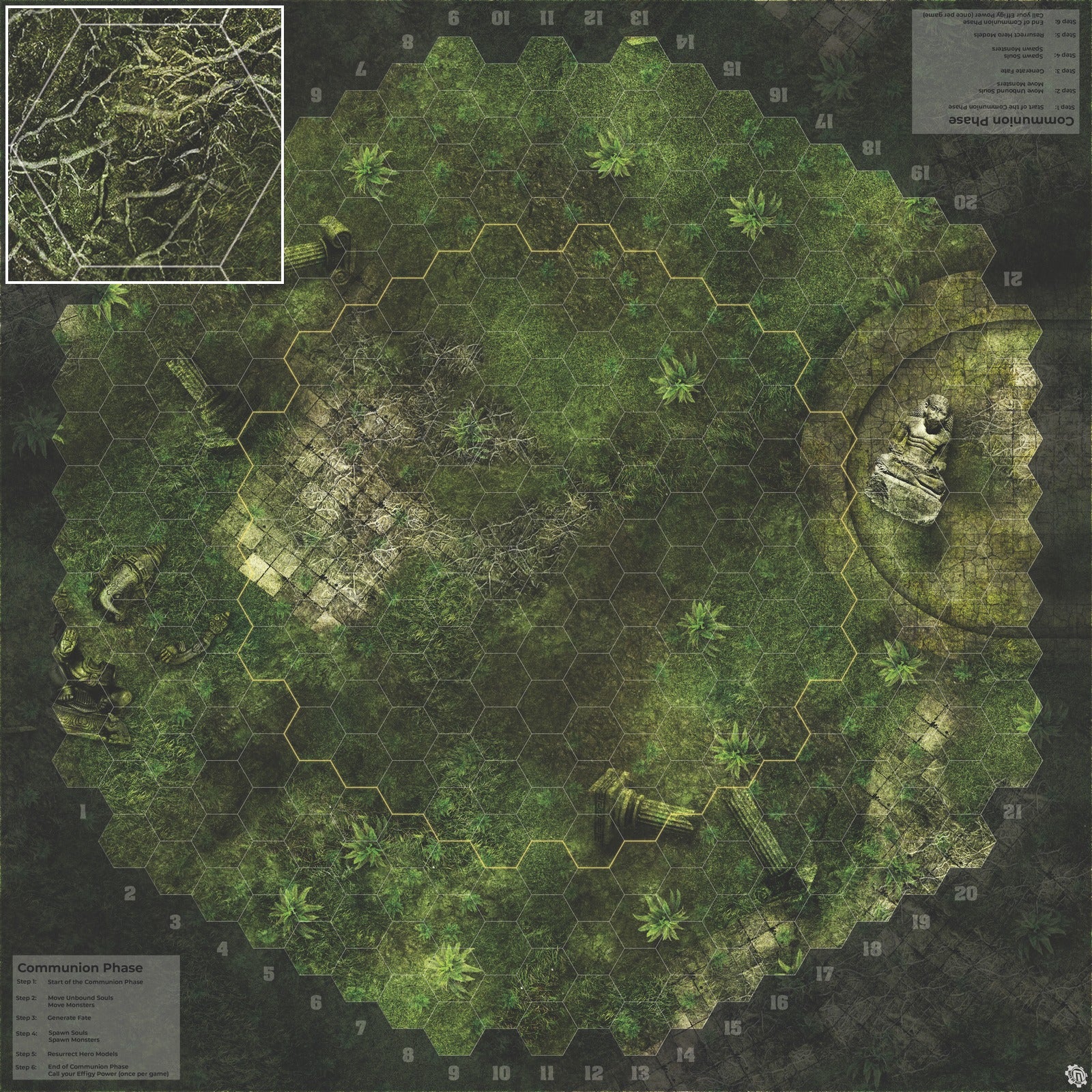 Mats by Mars: Forgotten Temple (Basin) Tabletop Wargaming Play Mat
