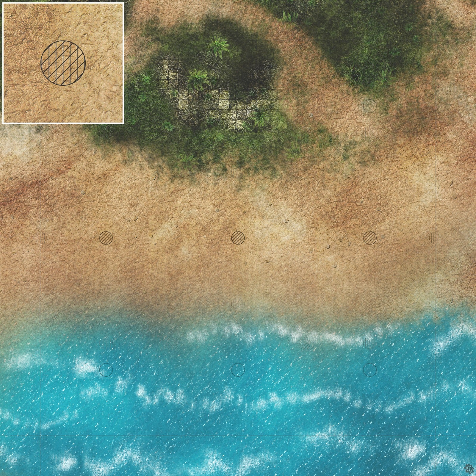 Mats by Mars: Jungle Treasure Tabletop Wargaming Play Mat