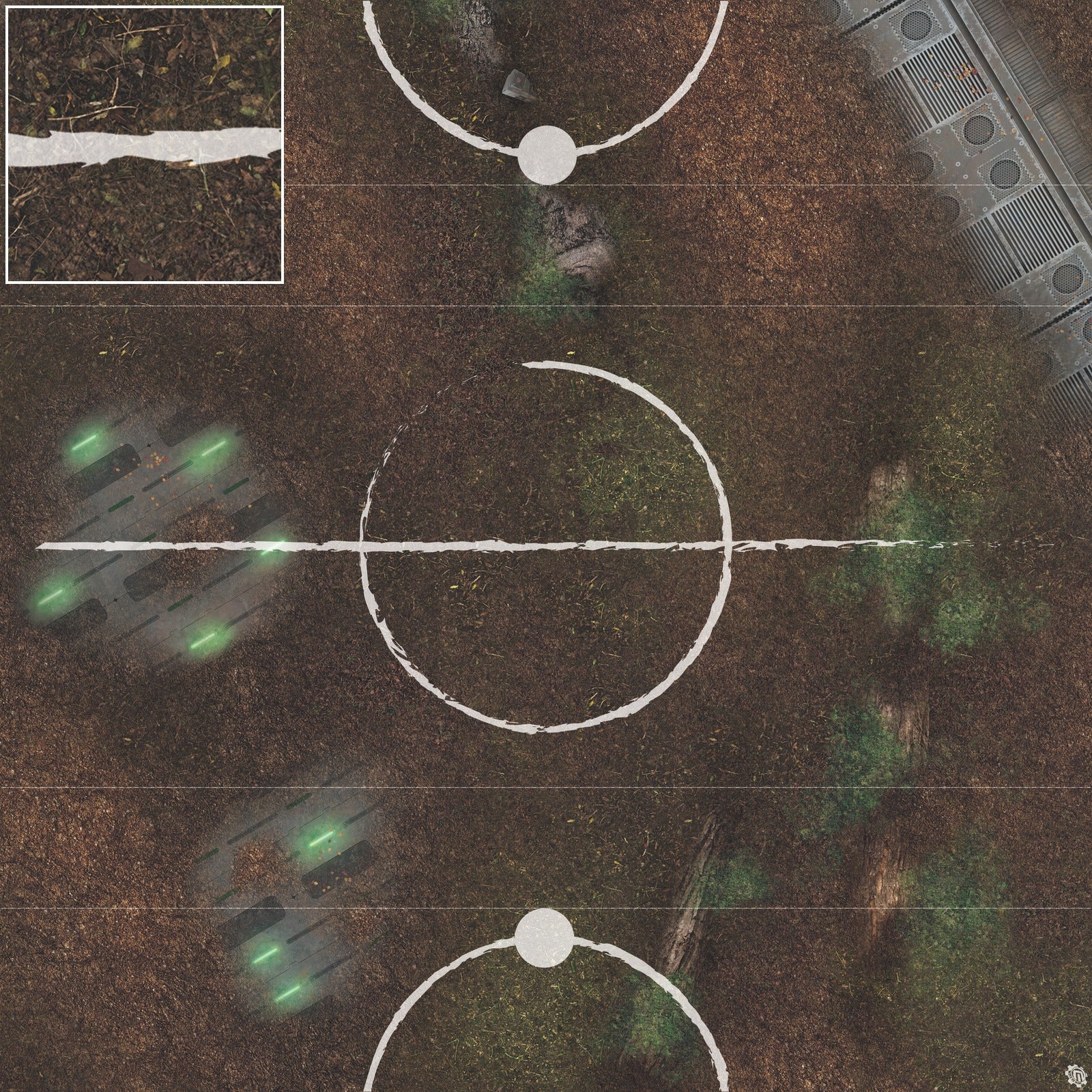 Mats by Mars: Hidden Outpost (Green) Tabletop Wargaming Play Mat