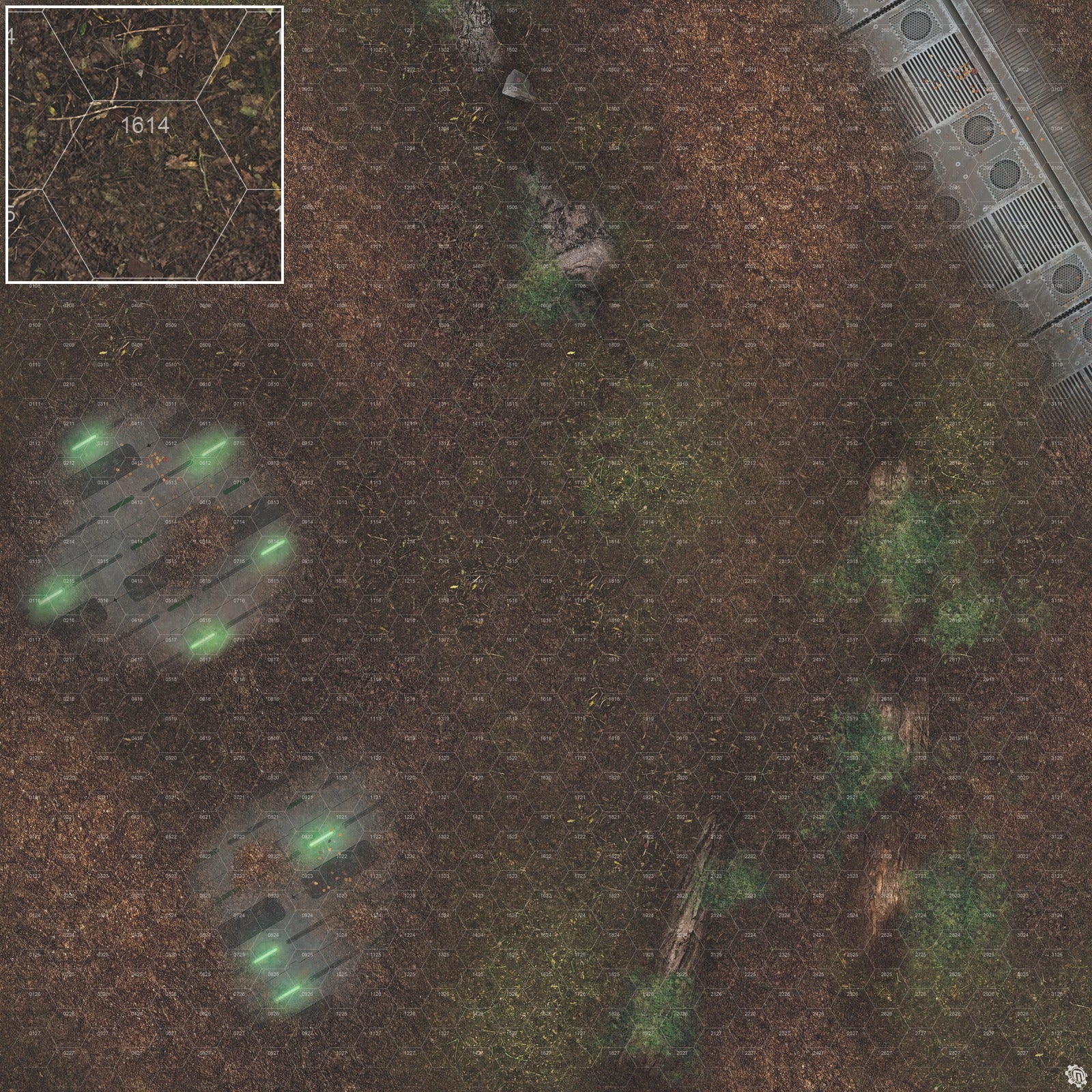 Mats by Mars: Hidden Outpost (Green) Tabletop Wargaming Play Mat