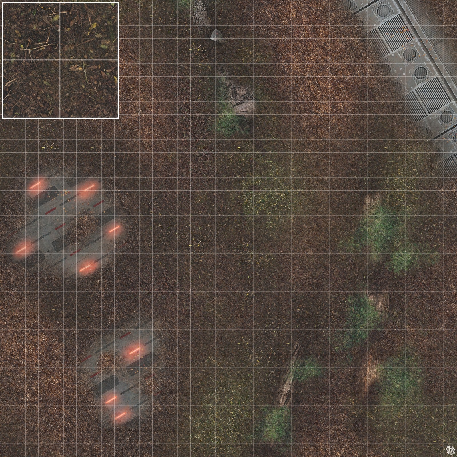 Mats by Mars: Hidden Outpost (Red) Tabletop Wargaming Play Mat