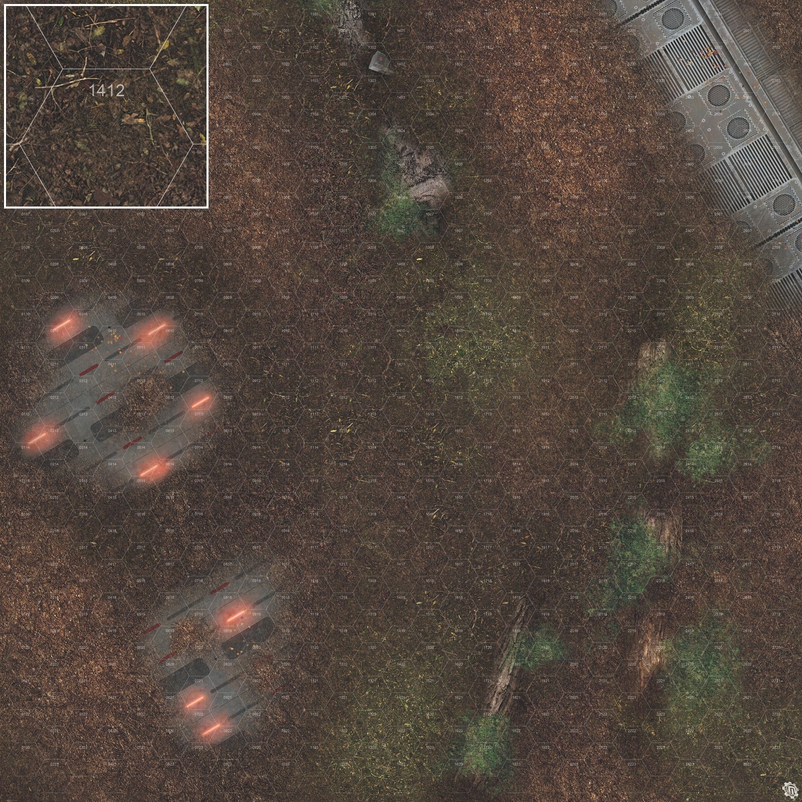 Mats by Mars: Hidden Outpost (Red) Tabletop Wargaming Play Mat