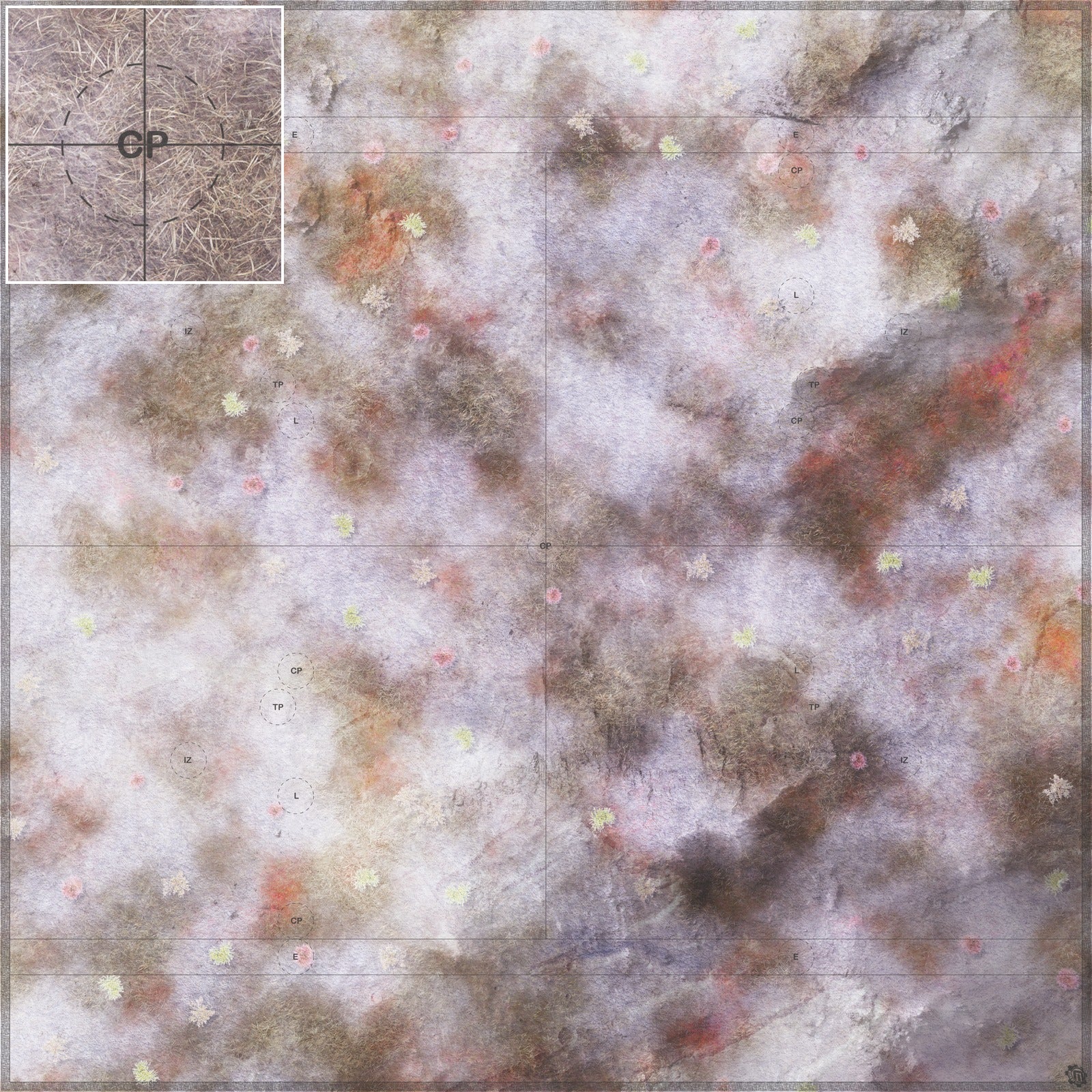 Mats by Mars: Hinterland Snow Tabletop Wargaming Play Mat