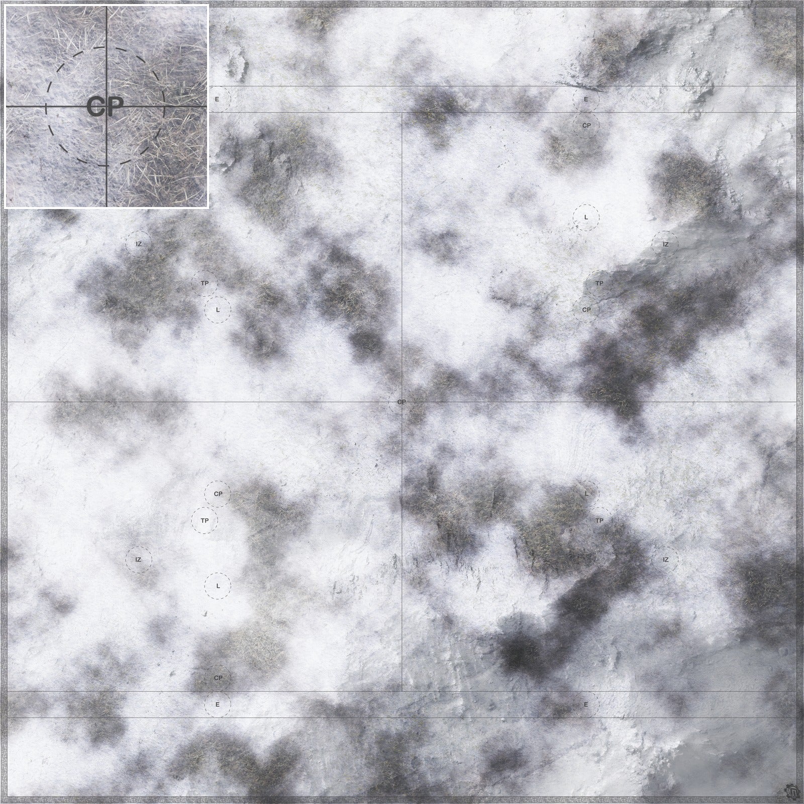 Mats by Mars: Frozen Wasteland Tabletop Wargaming Play Mat