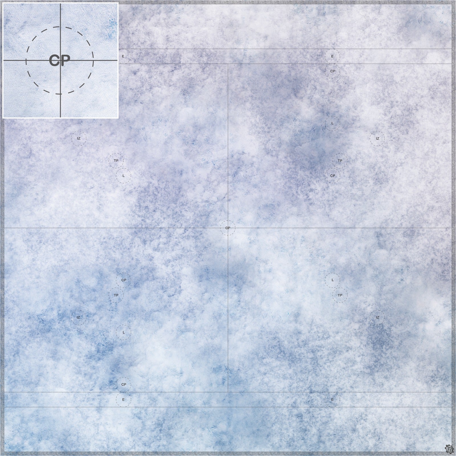 Mats by Mars: Glacial Plain Tabletop Wargaming Play Mat