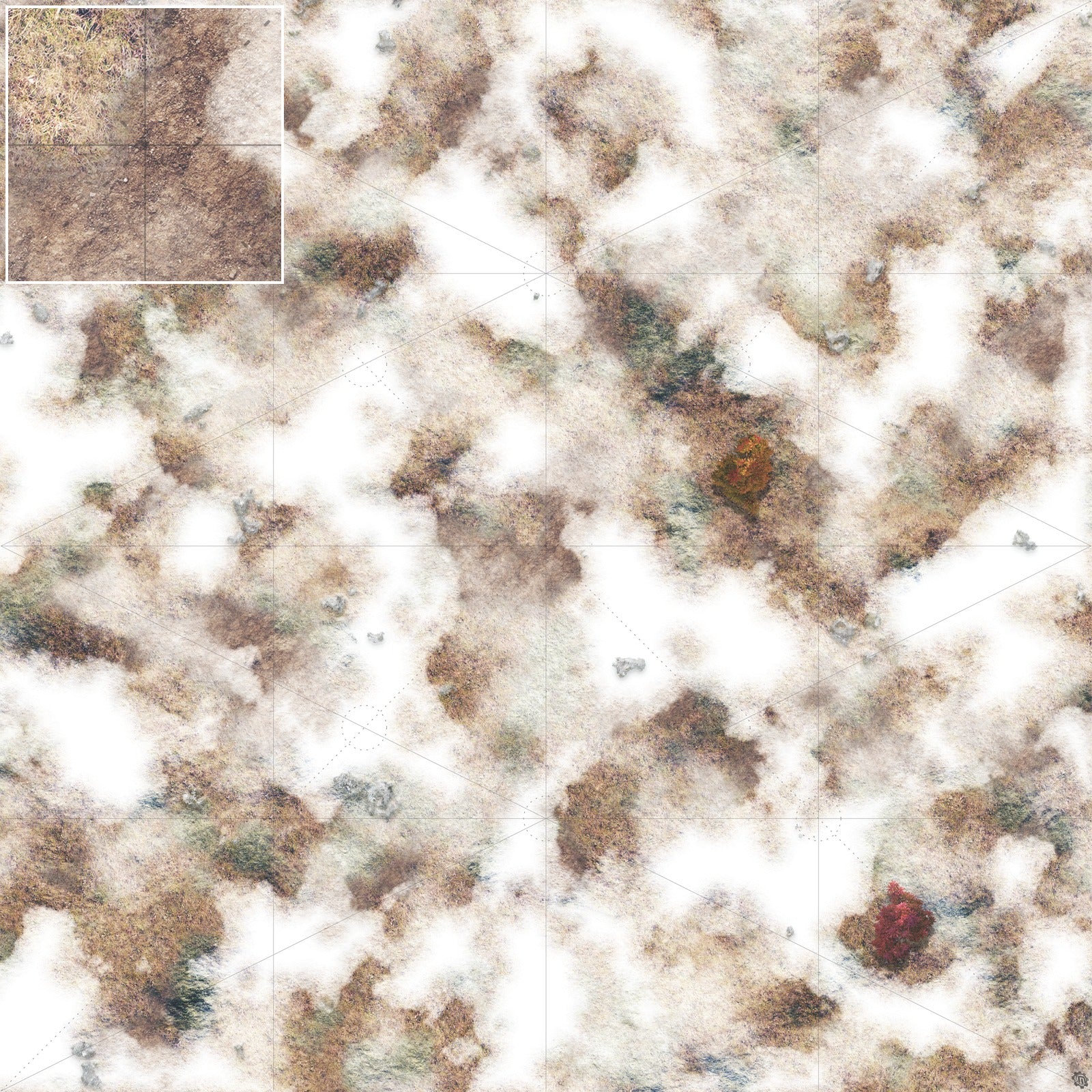 Mats by Mars: Snowy Tundra Tabletop Wargaming Play Mat