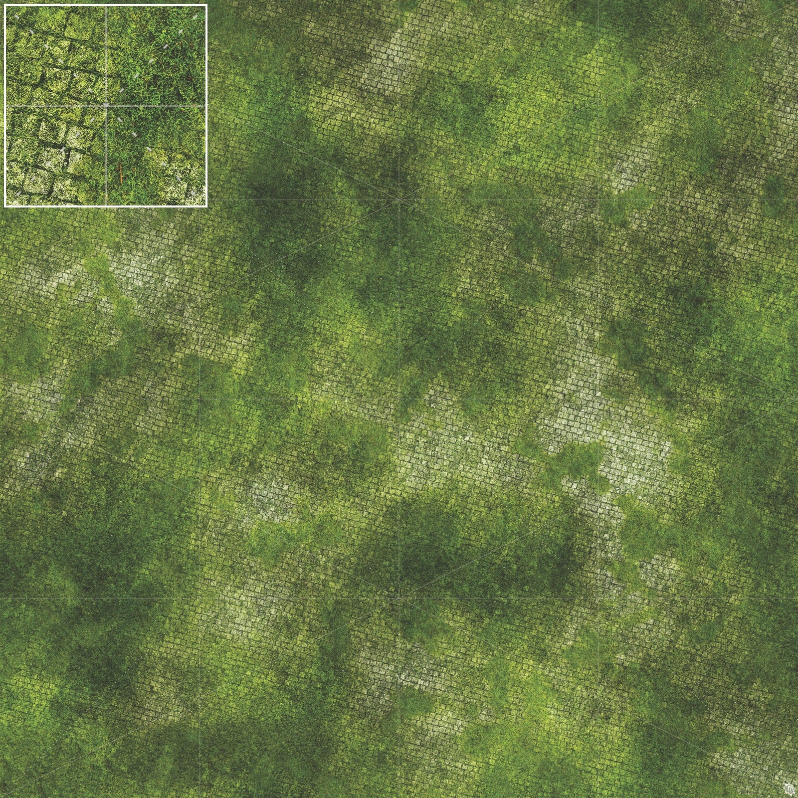 Mats by Mars: Overgrown Cobbles Tabletop Wargaming Play Mat