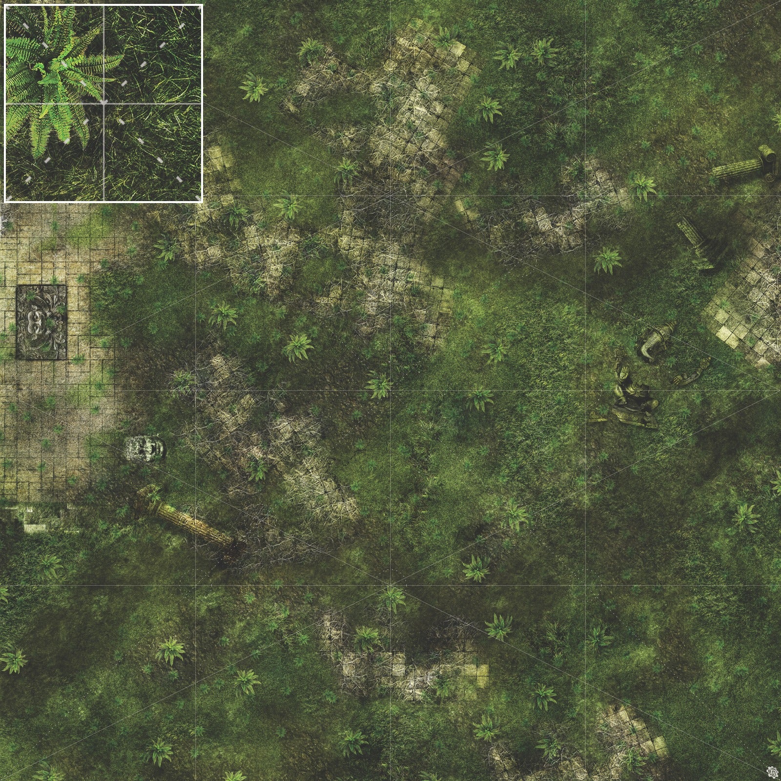 Mats by Mars: Forgotten Temple (Altar) Tabletop Wargaming Play Mat