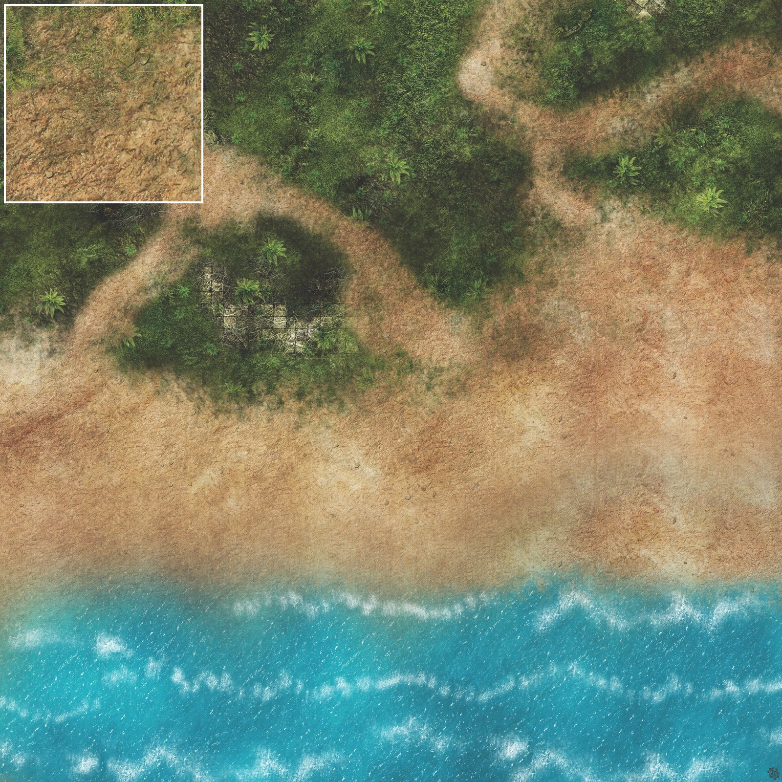 Mats by Mars: Jungle Treasure Tabletop Wargaming Play Mat